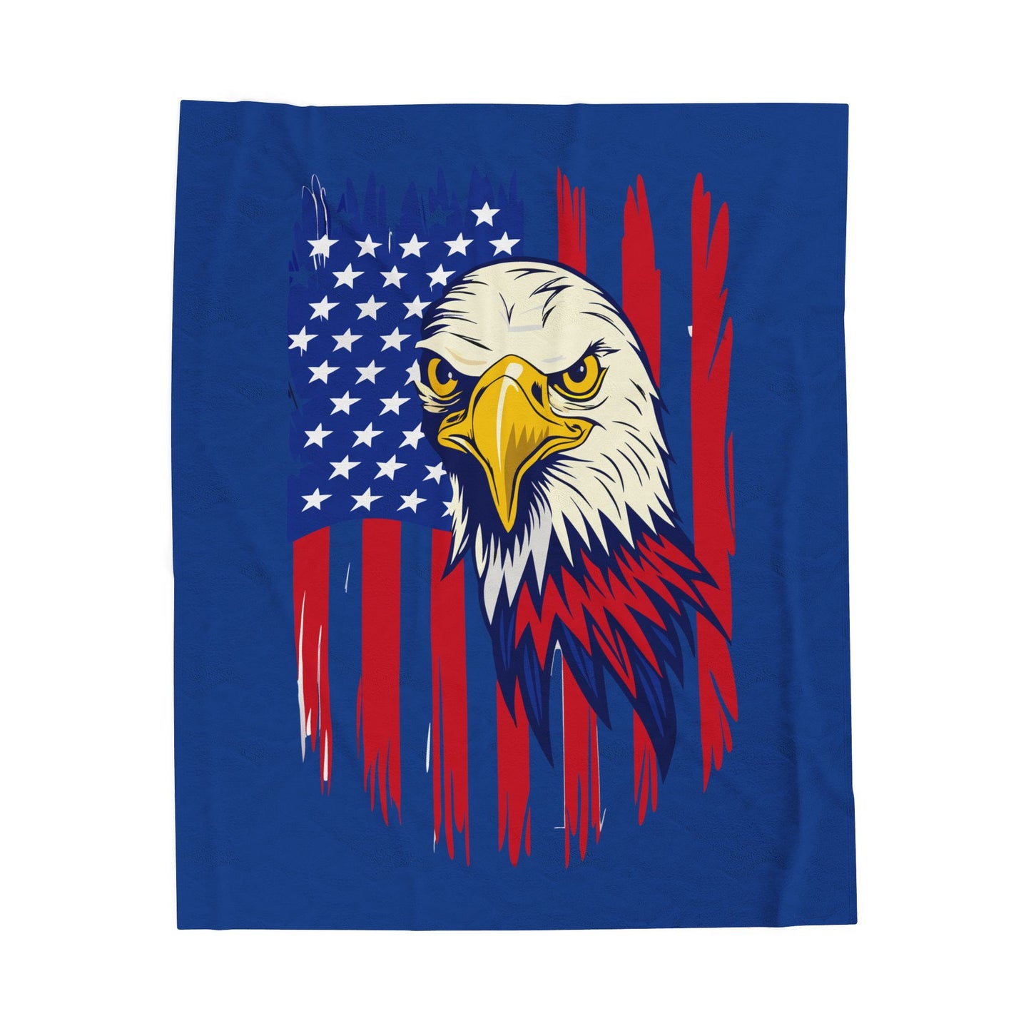 Princess Grace Patriotic Eagle Velveteen Plush Blanket Cozy American Décor