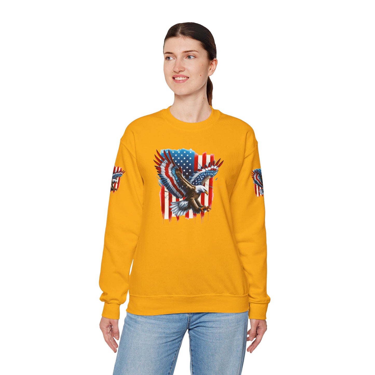 Princess Grace Patriotic Eagle Crewneck Sweatshirt Unisex Heavy Blend