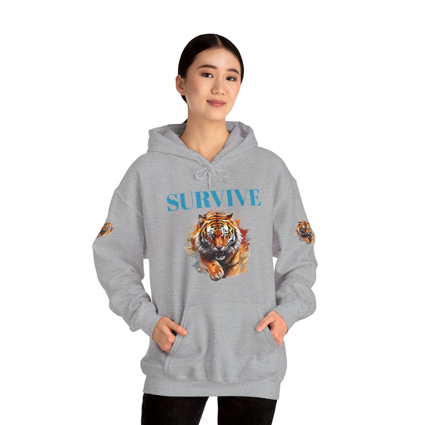 Princess Grace Survive Tiger Unisex Heavy Blend Hoodie Fierce & Inspirational Sweatshirt