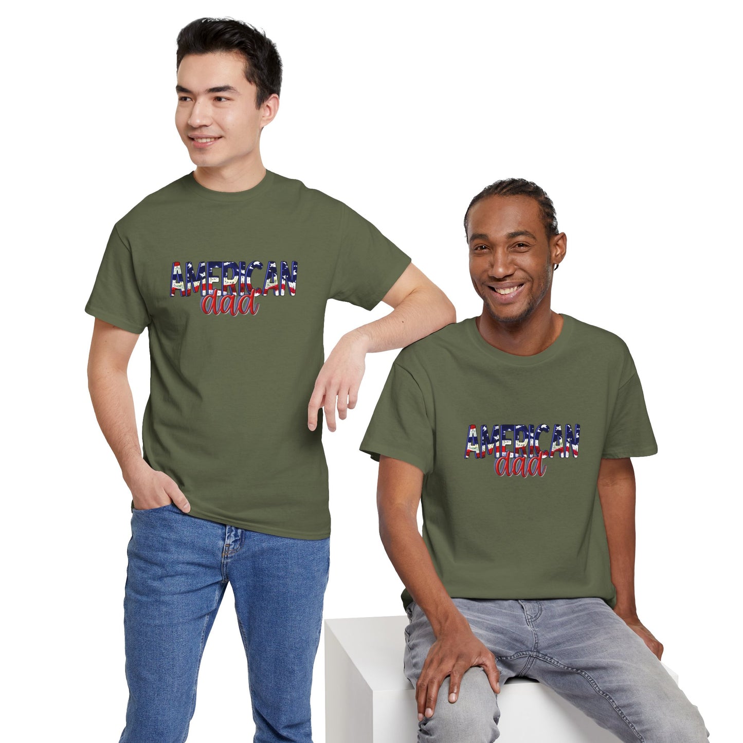 Princess Grace Patriotic American Dad Tee Unisex Heavy Cotton T-Shirt