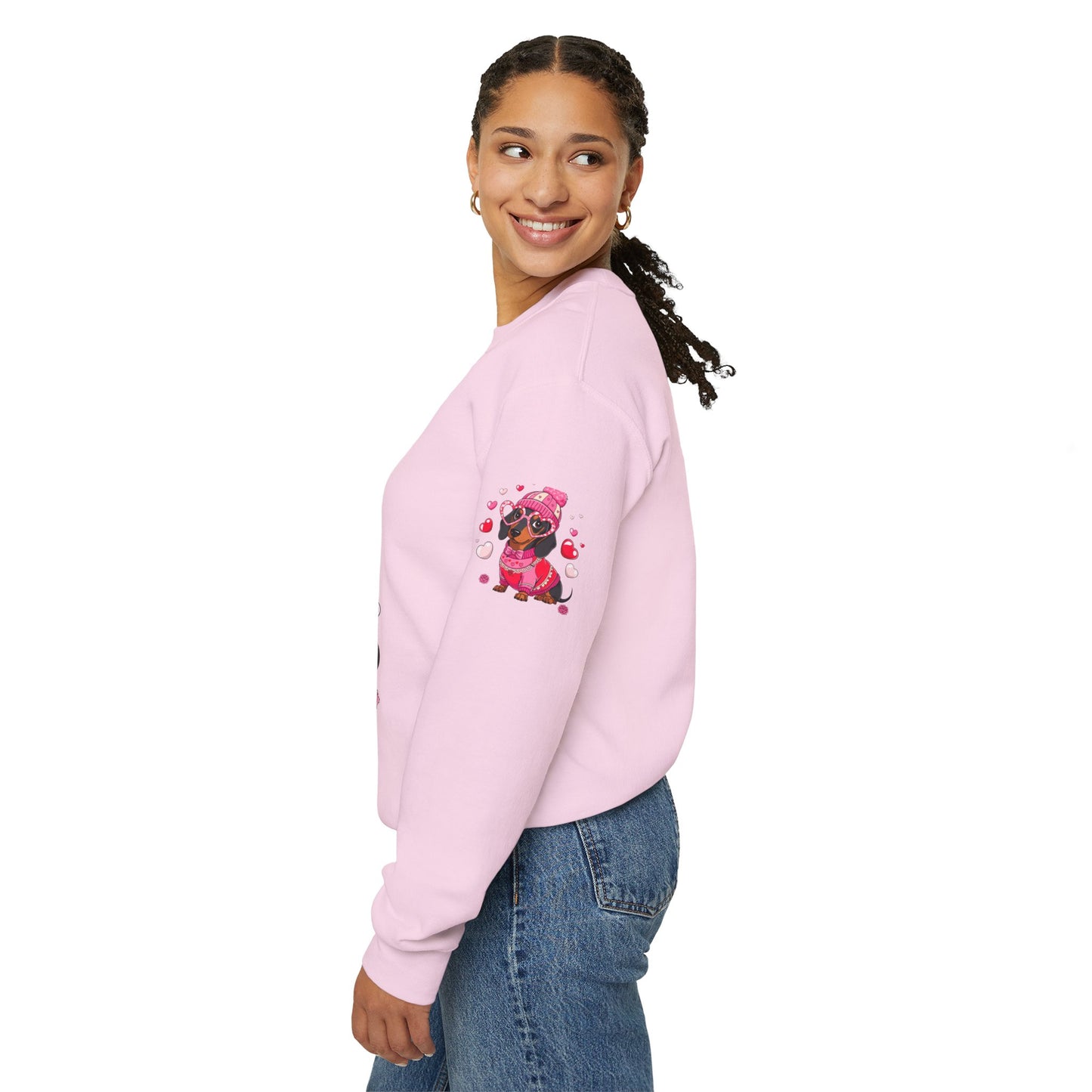 Princess Grace Cute Dachshund Love Sweatshirt Cozy Unisex Crewneck for Pet Lovers