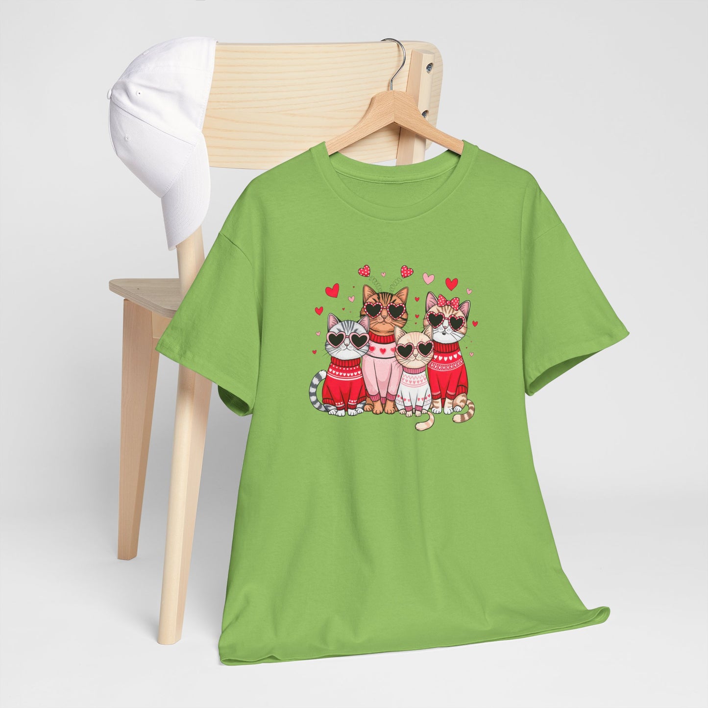 Princess Grace Cute Cat Lovers Unisex Heavy Cotton Tee Adorable Cats in Sweaters