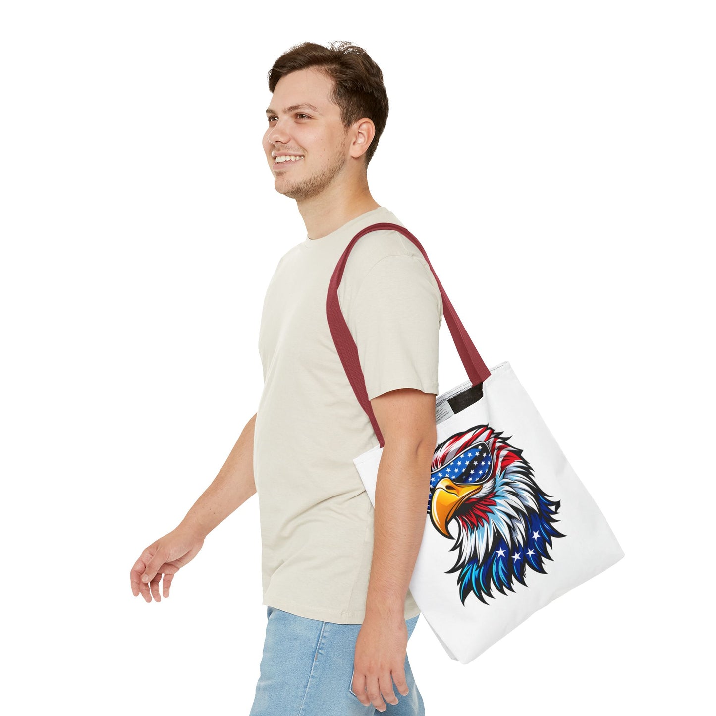 Princess Grace Patriotic Eagle Tote Bag Cool American Eagle Design for Fourth of July & Everyday Use
