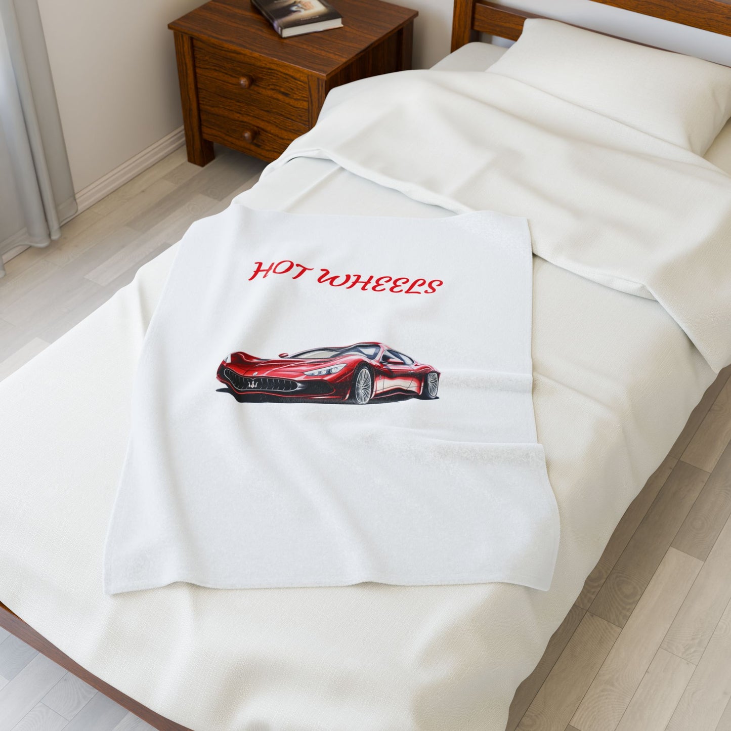 Princess Grace Hot Wheels Velveteen Plush Blanket Cozy Car Themed Throw for Car Enthusiasts