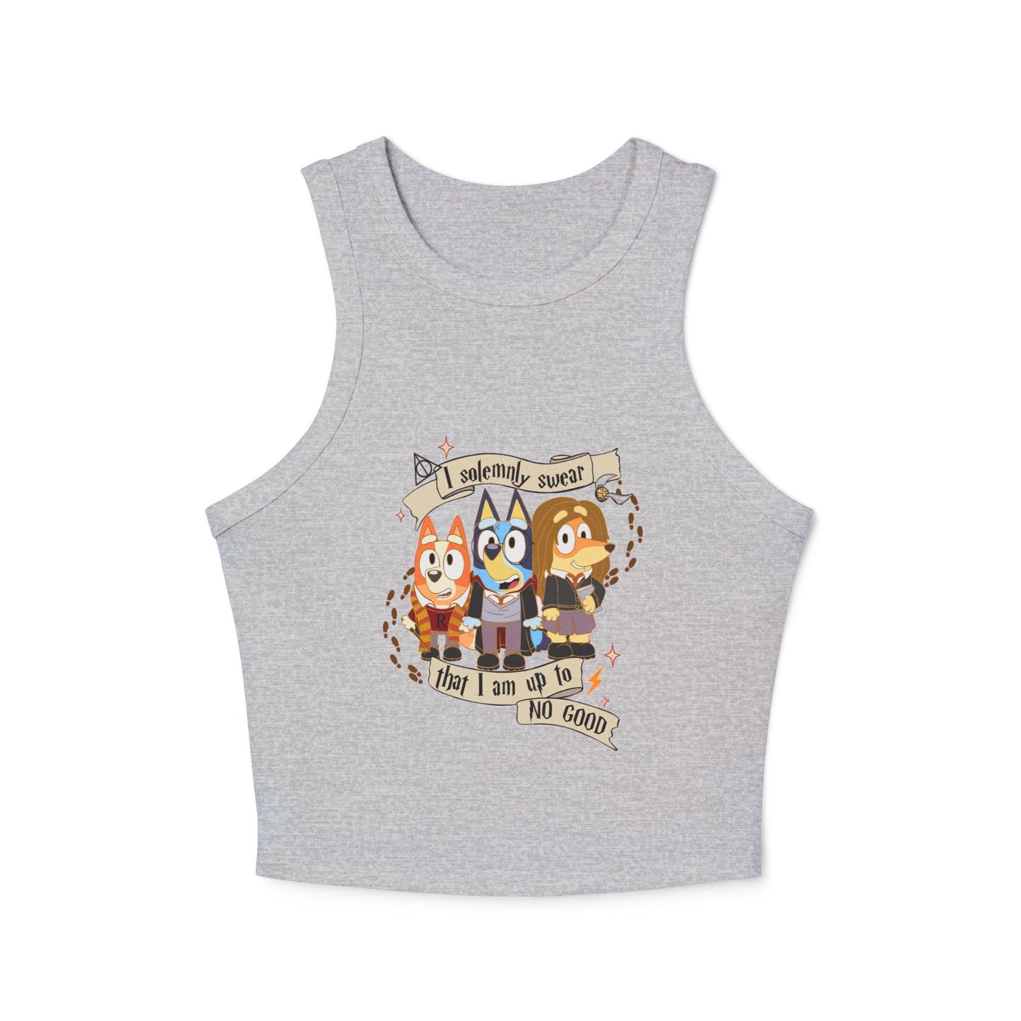 Princess Grace Funny Bluey Racer Tank Top for Women Up To No Good Vibe