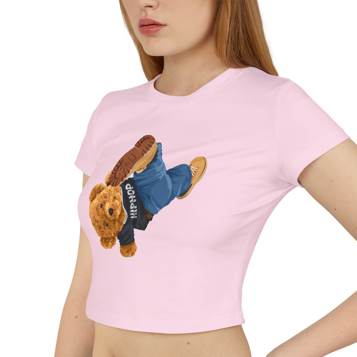 Princess Grace Cute Cartoon Bear Women's Baby Tee Perfect for Casual Style & Gifts