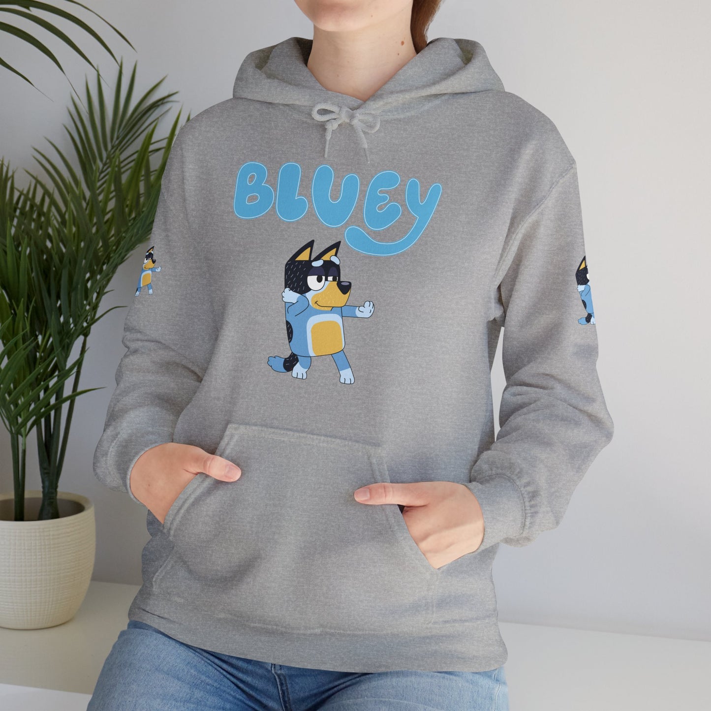 Princess Grace Cute Bluey Hoodie for Kids & Adults Unisex Heavy Blend Sweatshirt with Adorable Character Design