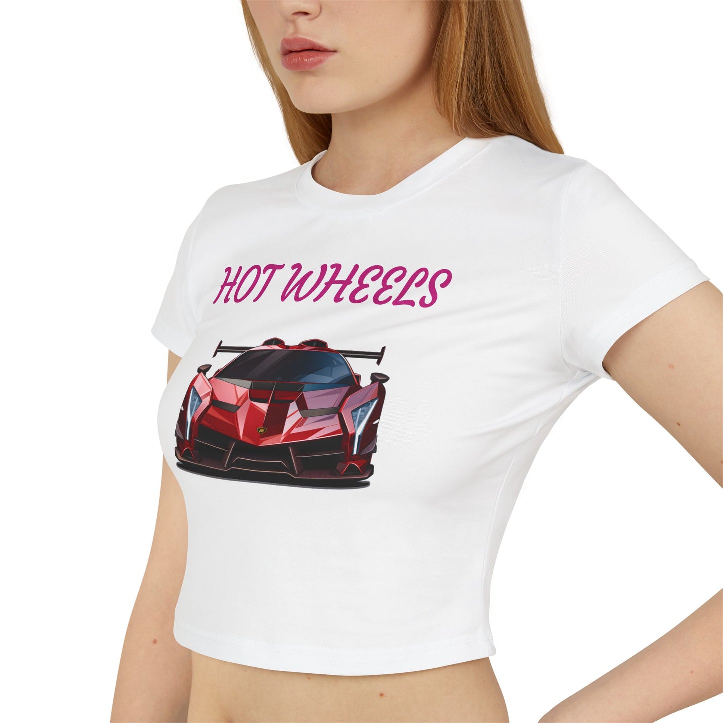 Princess Grace Hot Wheels Women's Baby Tee Stylish Sports Car Graphic T-Shirt