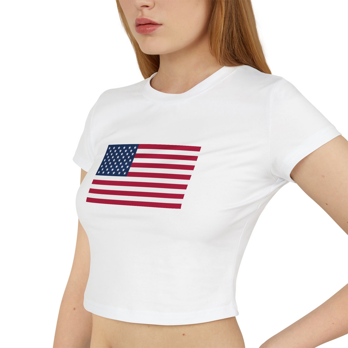 Princess Grace Patriotic Women's Baby Tee Celebratory American Flag Design