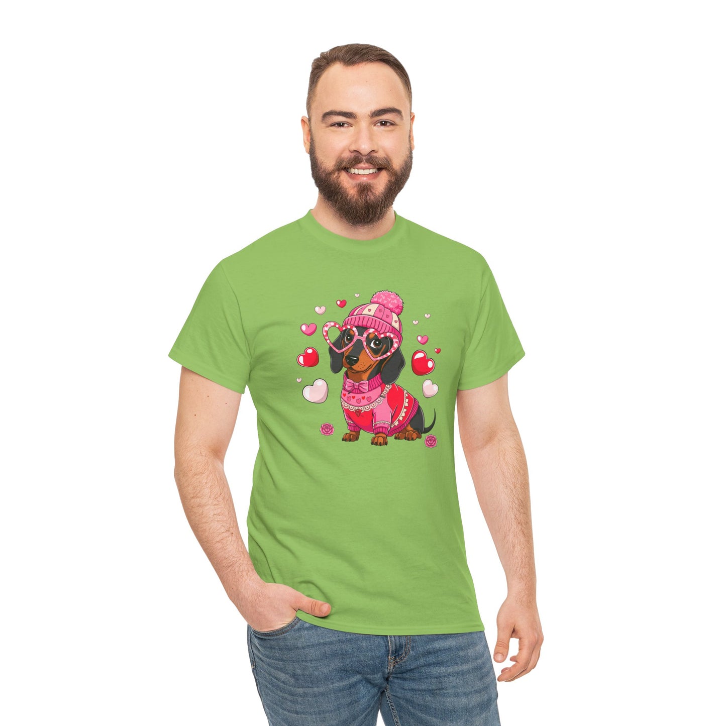 Princess Grace Cute Dachshund Love Graphic Tee Unisex Heavy Cotton Tee
