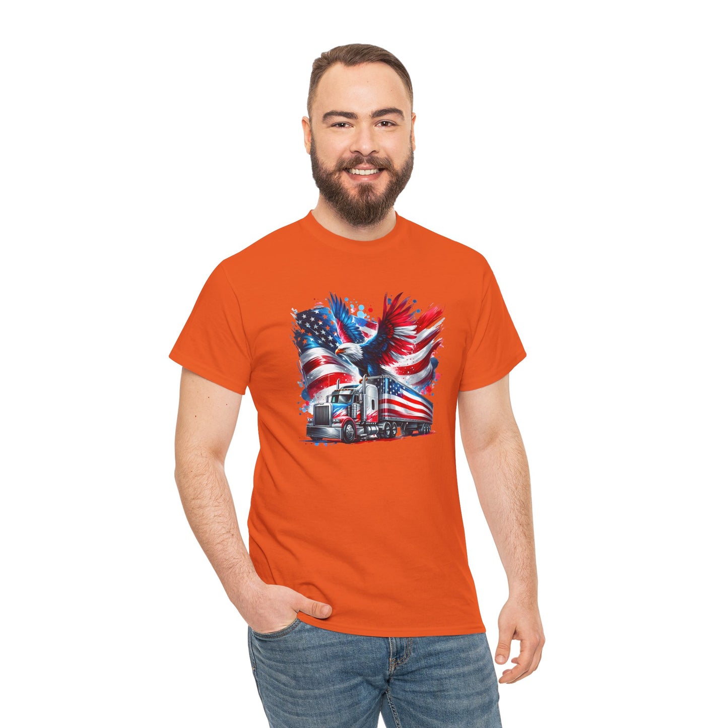 Princess Grace Patriotic Eagle Truck Unisex Heavy Cotton Tee