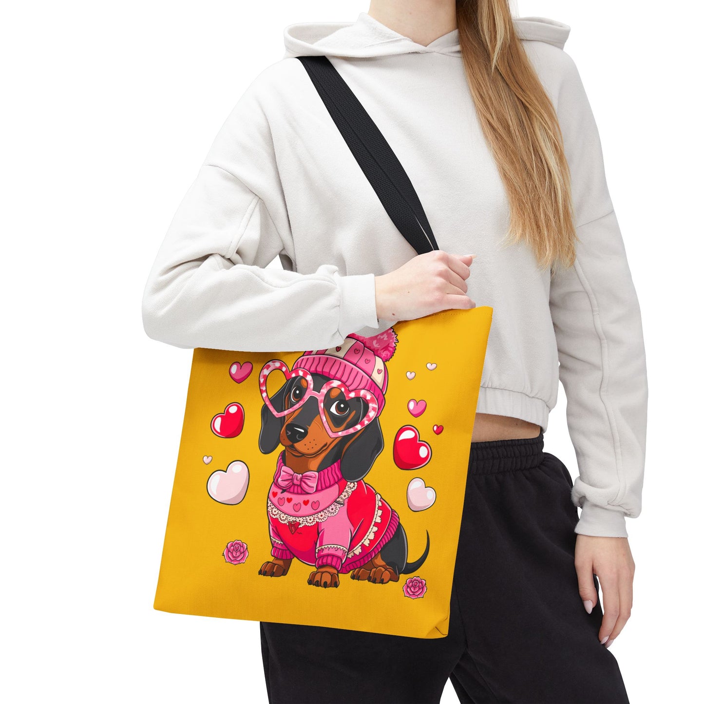Princess Grace Adorable Dog-Themed Tote Bag for Pet Lovers Cute Valentine's Design