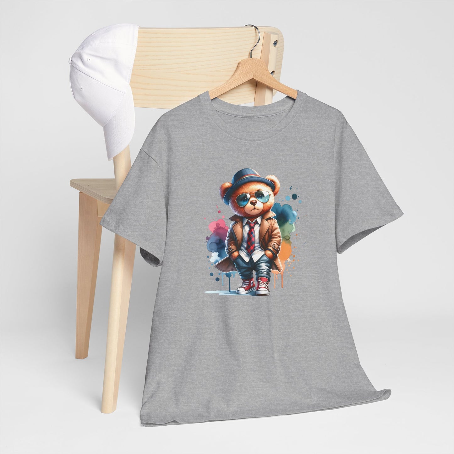 Princess Grace Stylish Bear Illustration Unisex Heavy Cotton Tee Trendy and Fun T-Shirt