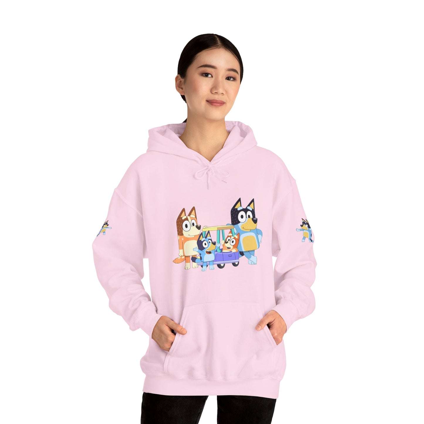 Princess Grace Bluey Fun Family Cartoon Hoodie - Unisex Heavy Blend with Playful Characters
