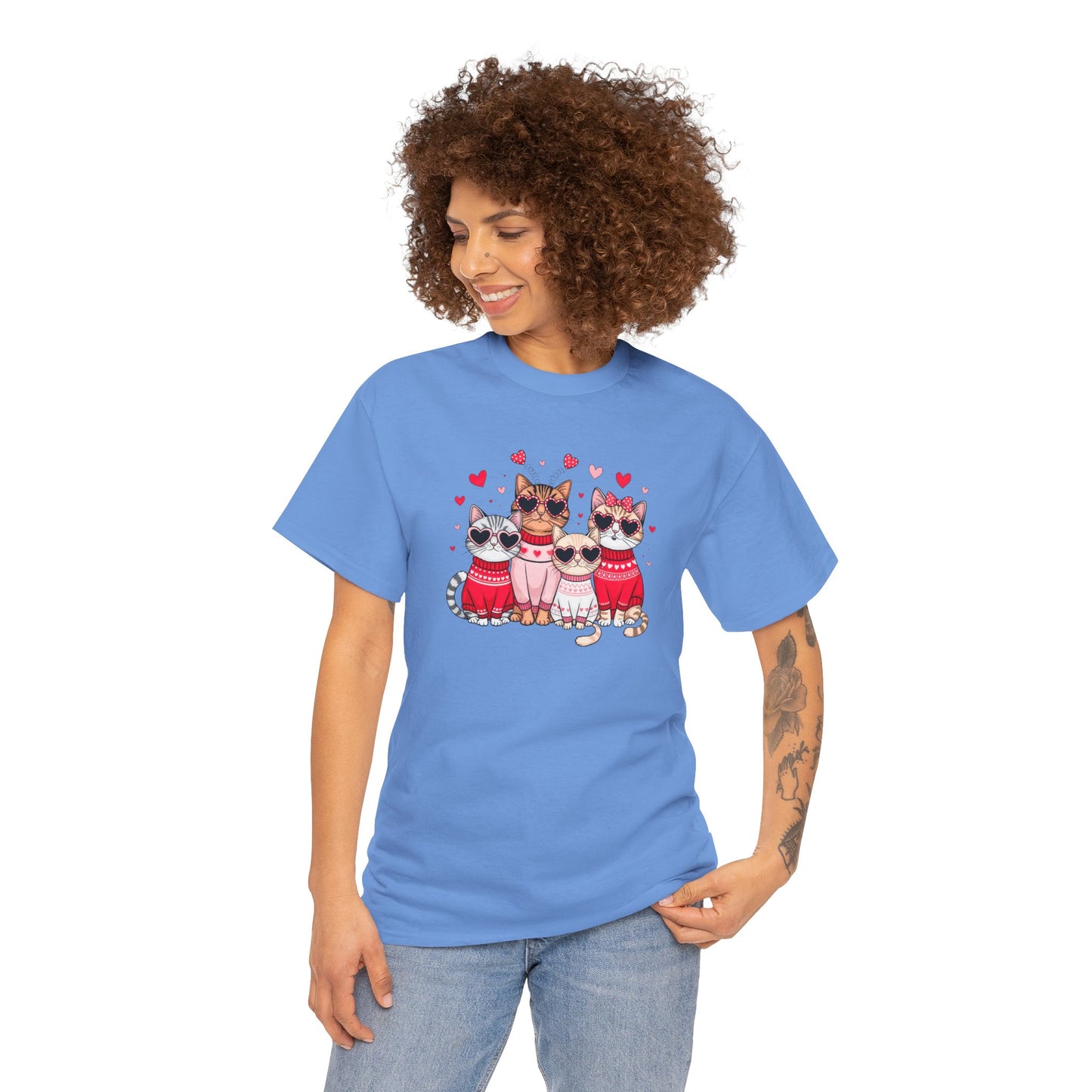 Princess Grace Cute Cat Lovers Unisex Heavy Cotton Tee Adorable Cats in Sweaters