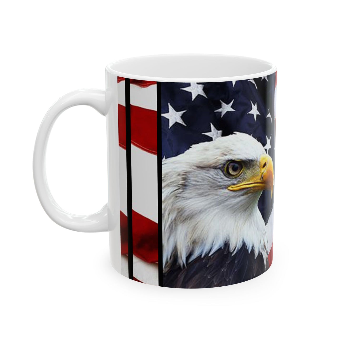 Princess Grace Patriotic Eagle Ceramic Mug Perfect for Veterans Day, Independence Day, Coffee Lovers, Gifts, USA Decor