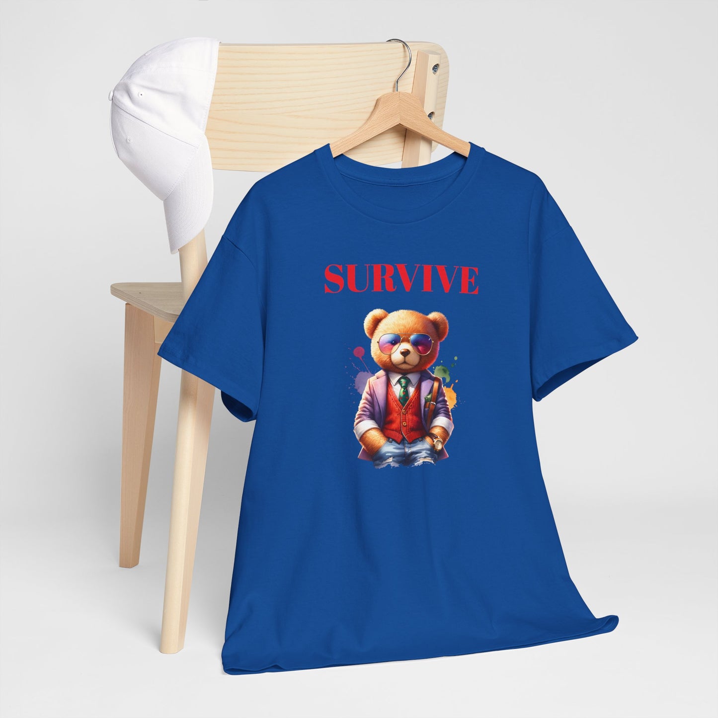 Princess Grace Survive Teddy Bear Graphic Unisex Heavy Cotton Tee