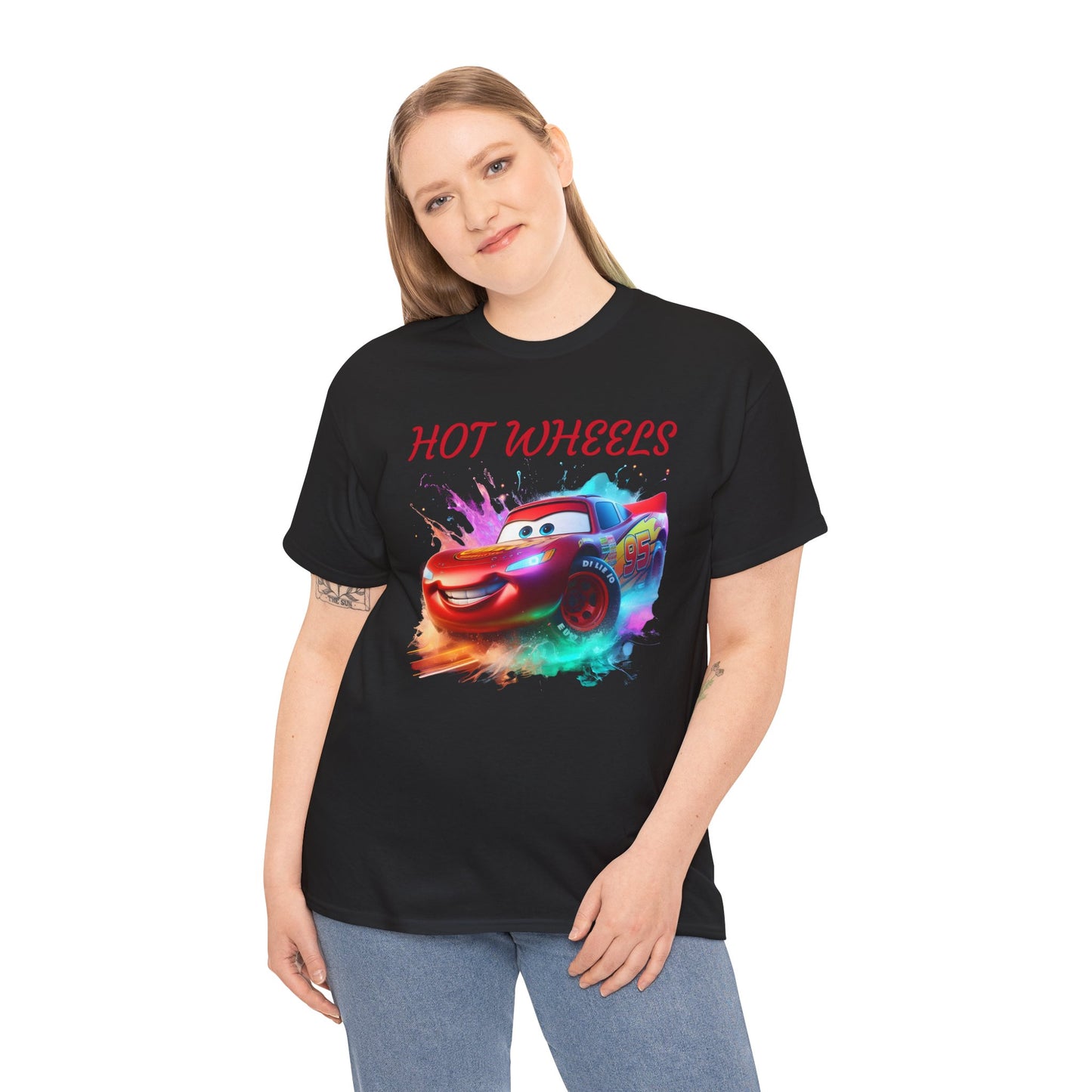 Princess Grace Hot Wheels Unisex Heavy Cotton Tee Fun Car Graphic T-Shirt for Kids and Adults