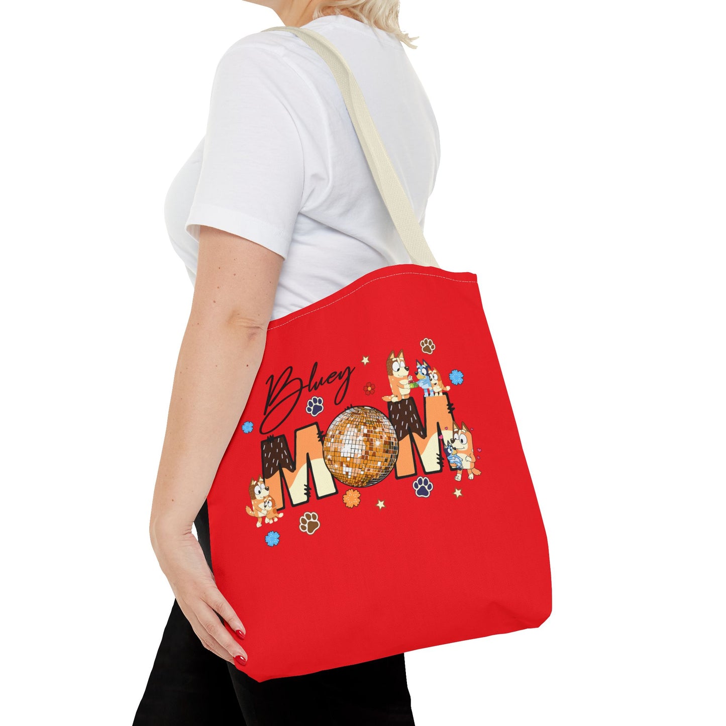 Princess Grace Bluey Mom Disco Tote Bag Perfect Gift for Moms and Pet Lovers