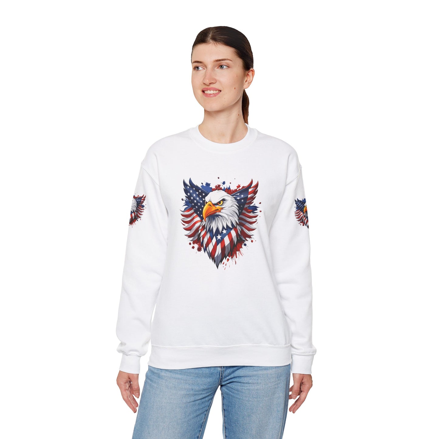 Princess Grace Patriotic Eagle Unisex Heavy Blend Crewneck Sweatshirt