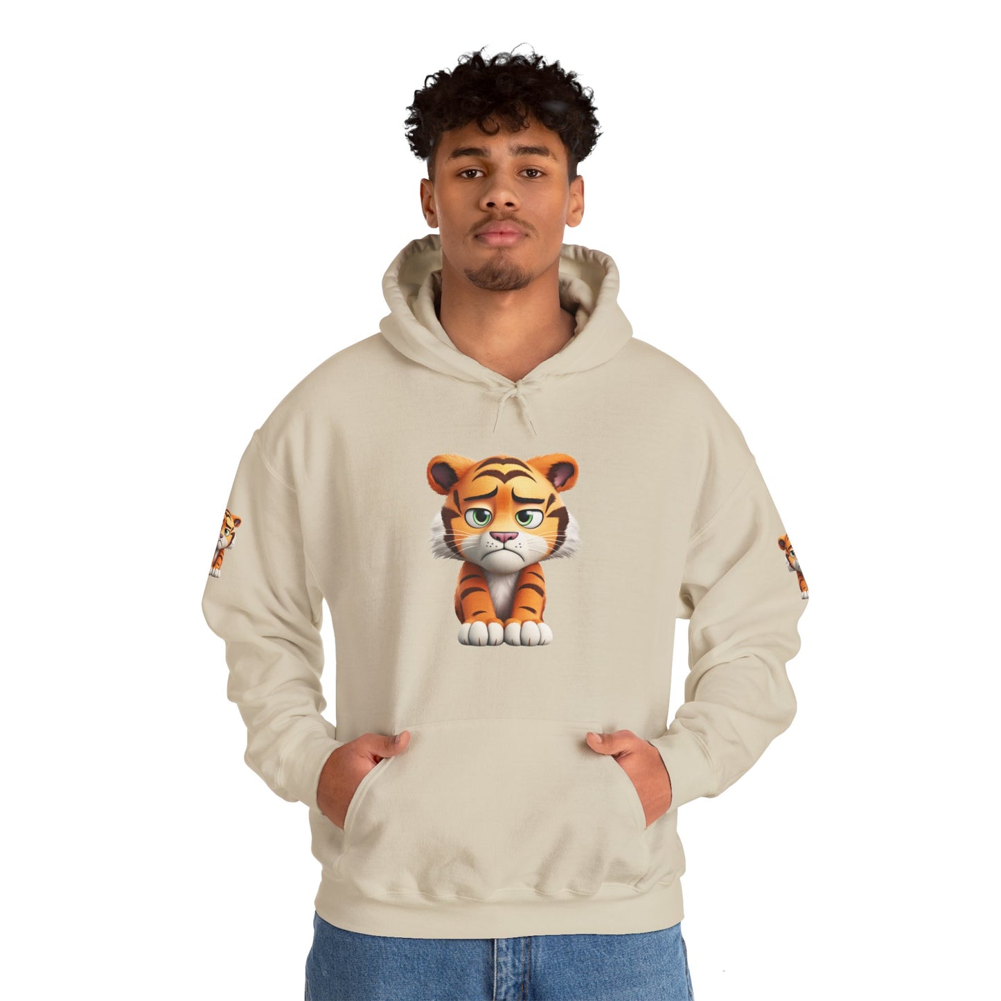Princess Grace Playful Tiger Graphic Hoodie Unisex Heavy Blend Sweatshirt for Kids and Adults
