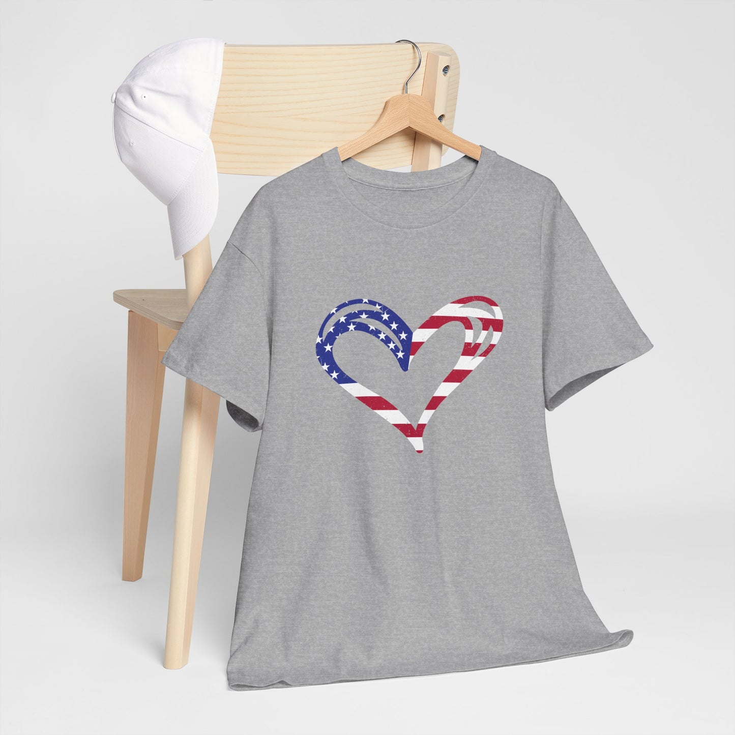 Princess Grace Patriotic Heart Unisex Heavy Cotton Tee