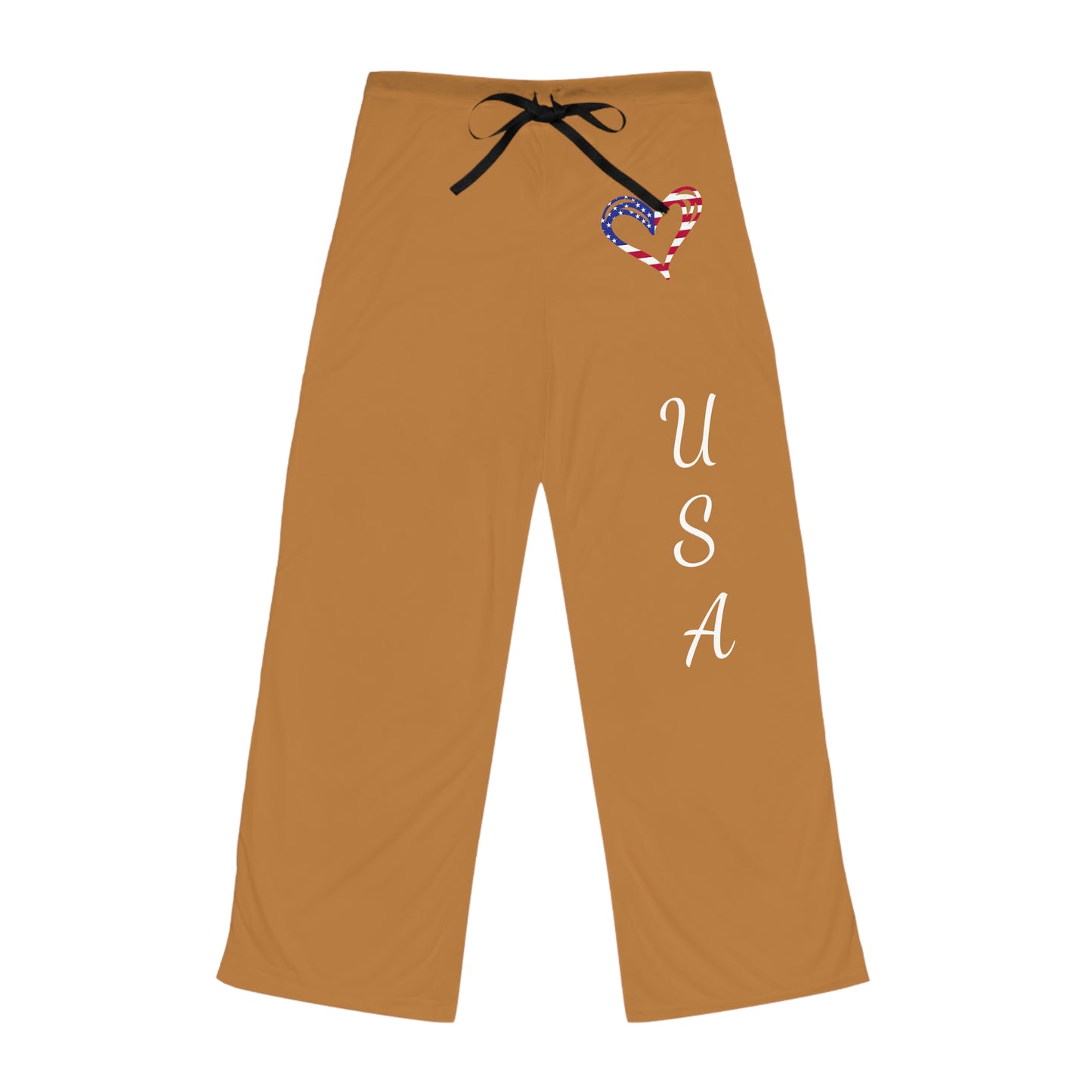 Princess Grace Patriotic Pajama Pants with USA Heart Design