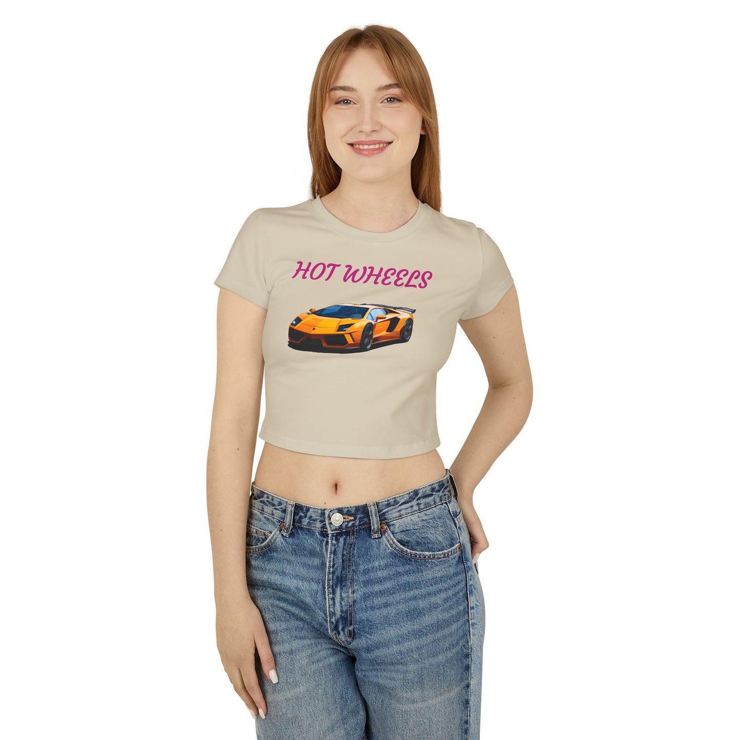 Princess Grace Hot Wheels Graphic Women's Baby Tee Car Lover's Casual Wear