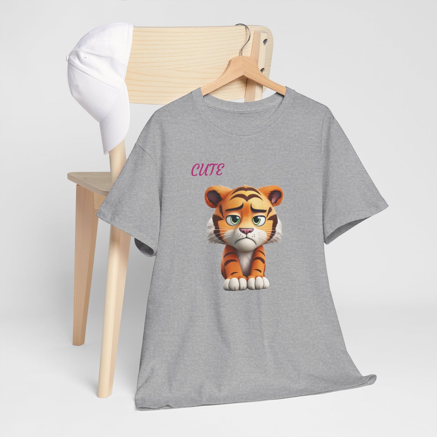 Princess Grace Cute Cartoon Tiger Unisex Heavy Cotton Tee