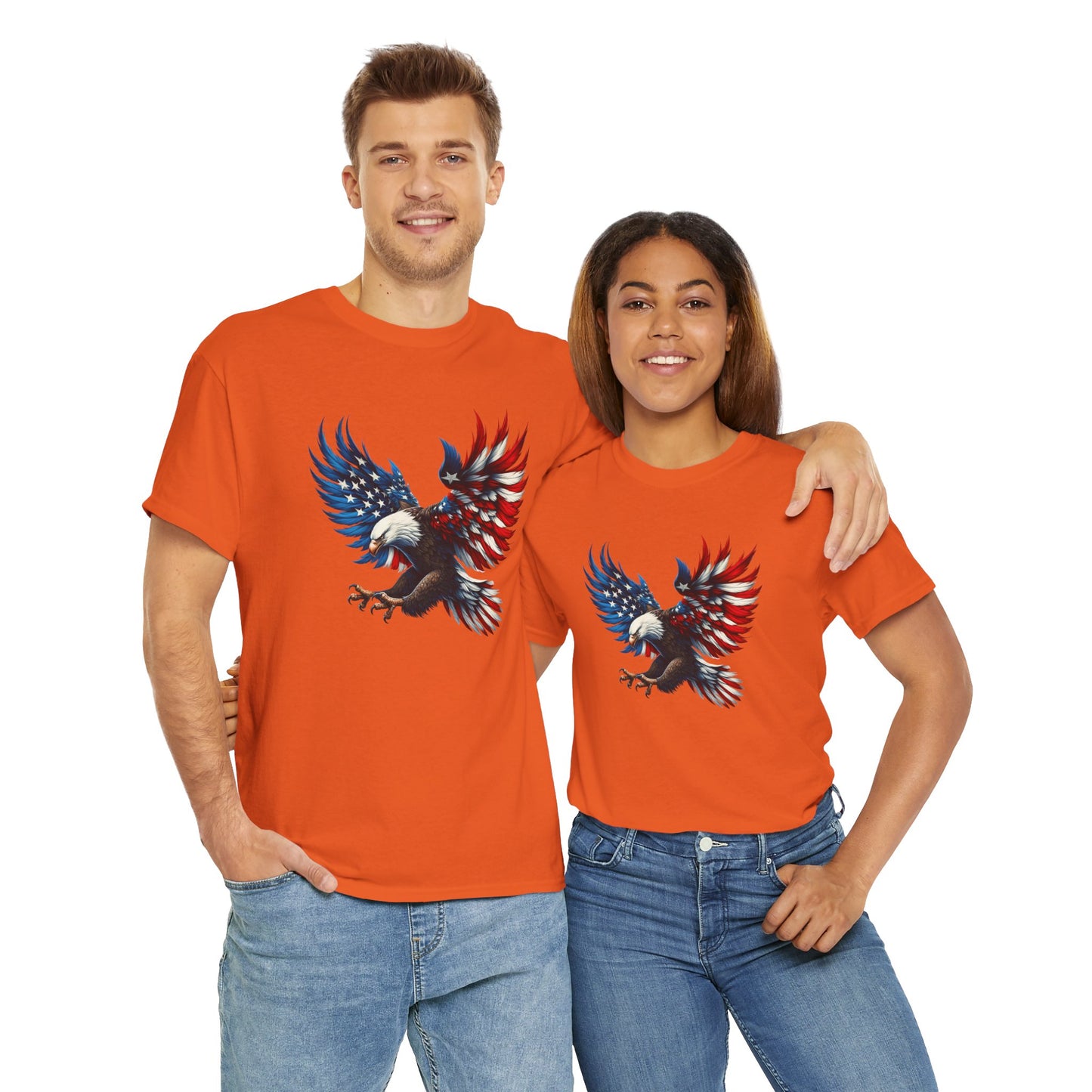 Princess Grace Patriotic Eagle Unisex Heavy Cotton Tee Bold USA Graphic Shirt