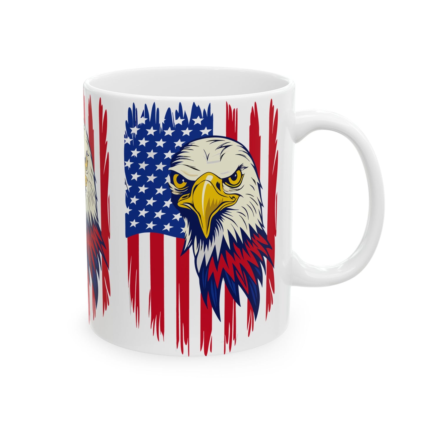 Princess Grace Patriotic Eagle Ceramic Mug 11oz & 15oz Ideal for Independence Day & Veteran's Day