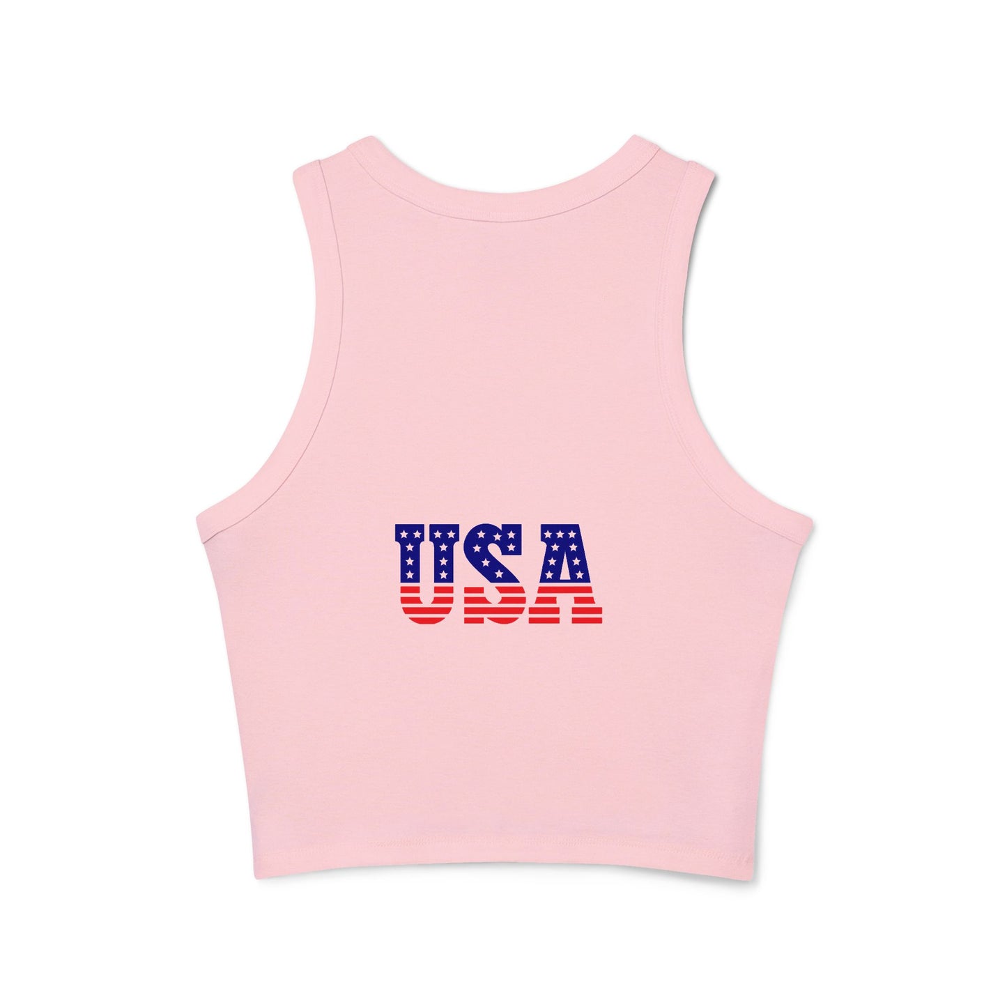 Princess Grace Patriotic Women’s Micro Rib Racer Tank Top USA Heart Design