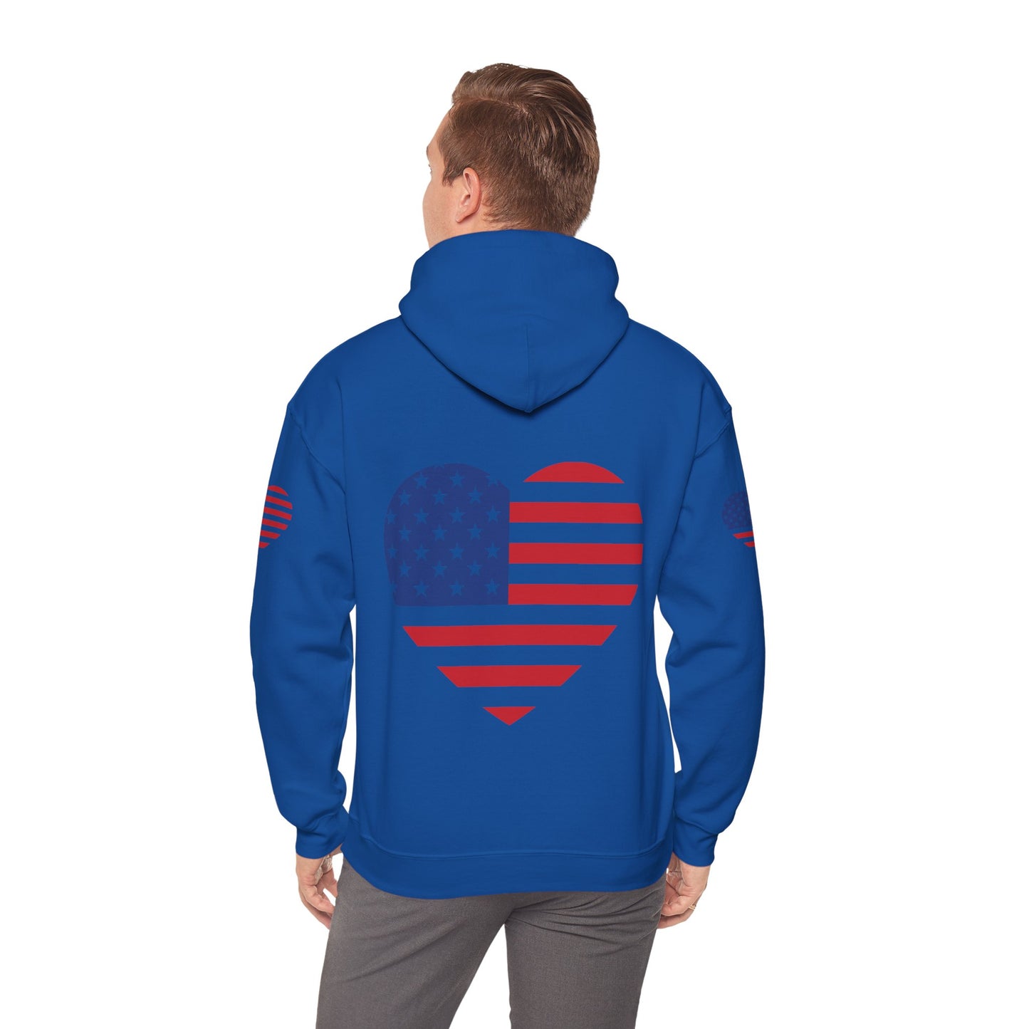 Princess Grace Patriotic Heart Design Unisex Hoodie Perfect for Holidays and Celebrations