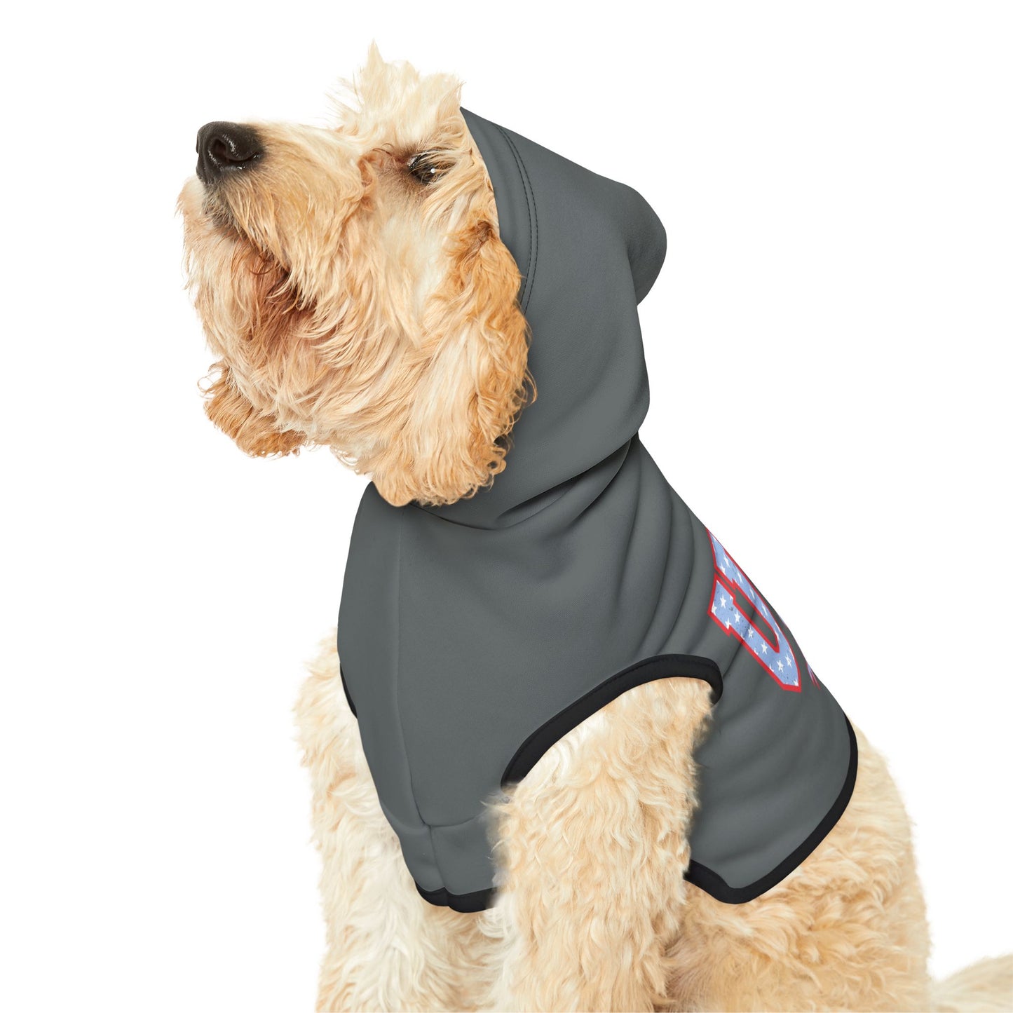 Princess Grace USA Stars & Stripes Pet Hoodie Stylish Dog Sweater for Festivals & Holidays