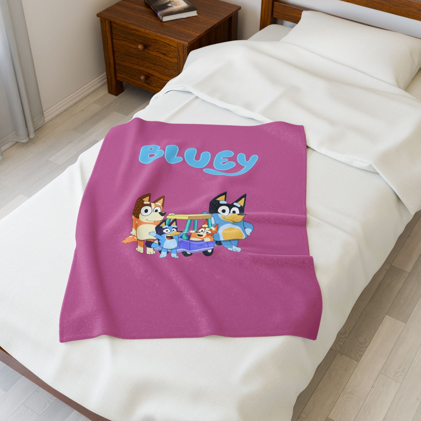 Princess Grace Bluey Velveteen Plush Blanket Cozy for Kids Rooms