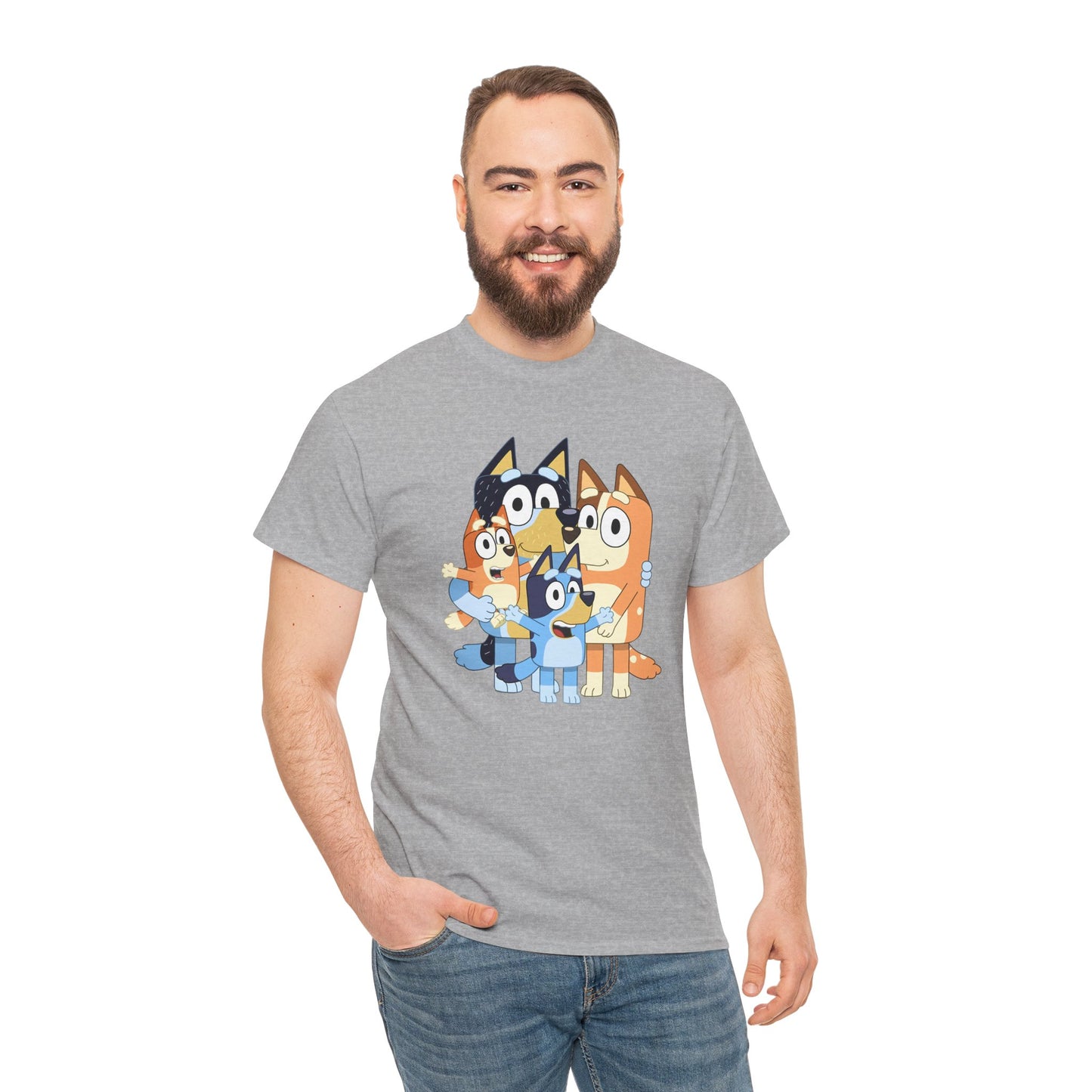 Princess Grace Bluey Family Unisex Heavy Cotton Tee Fun and Stylish for Kids and Adults