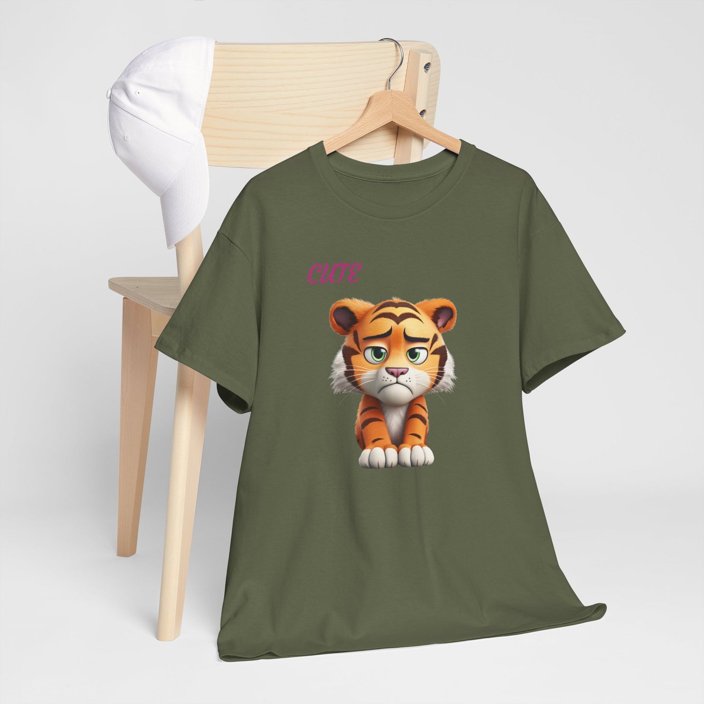 Princess Grace Cute Cartoon Tiger Unisex Heavy Cotton Tee