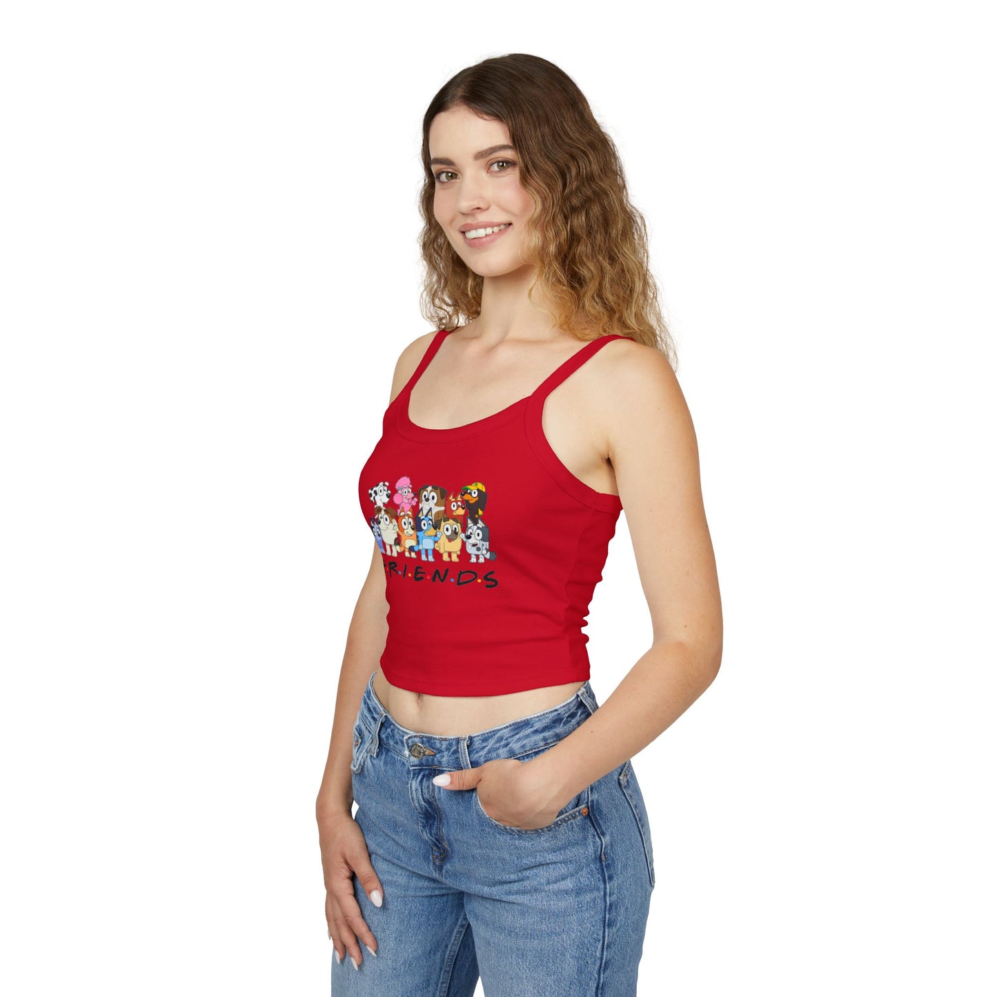 Princess Grace Bluey Cute Cartoon Animal Friends Spaghetti Strap Tank Top