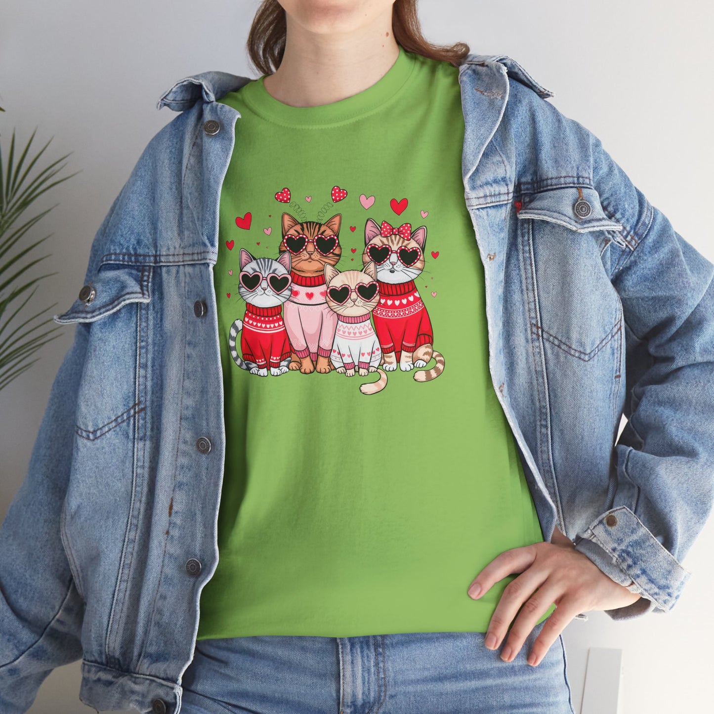 Princess Grace Cute Cat Lovers Unisex Heavy Cotton Tee Adorable Cats in Sweaters