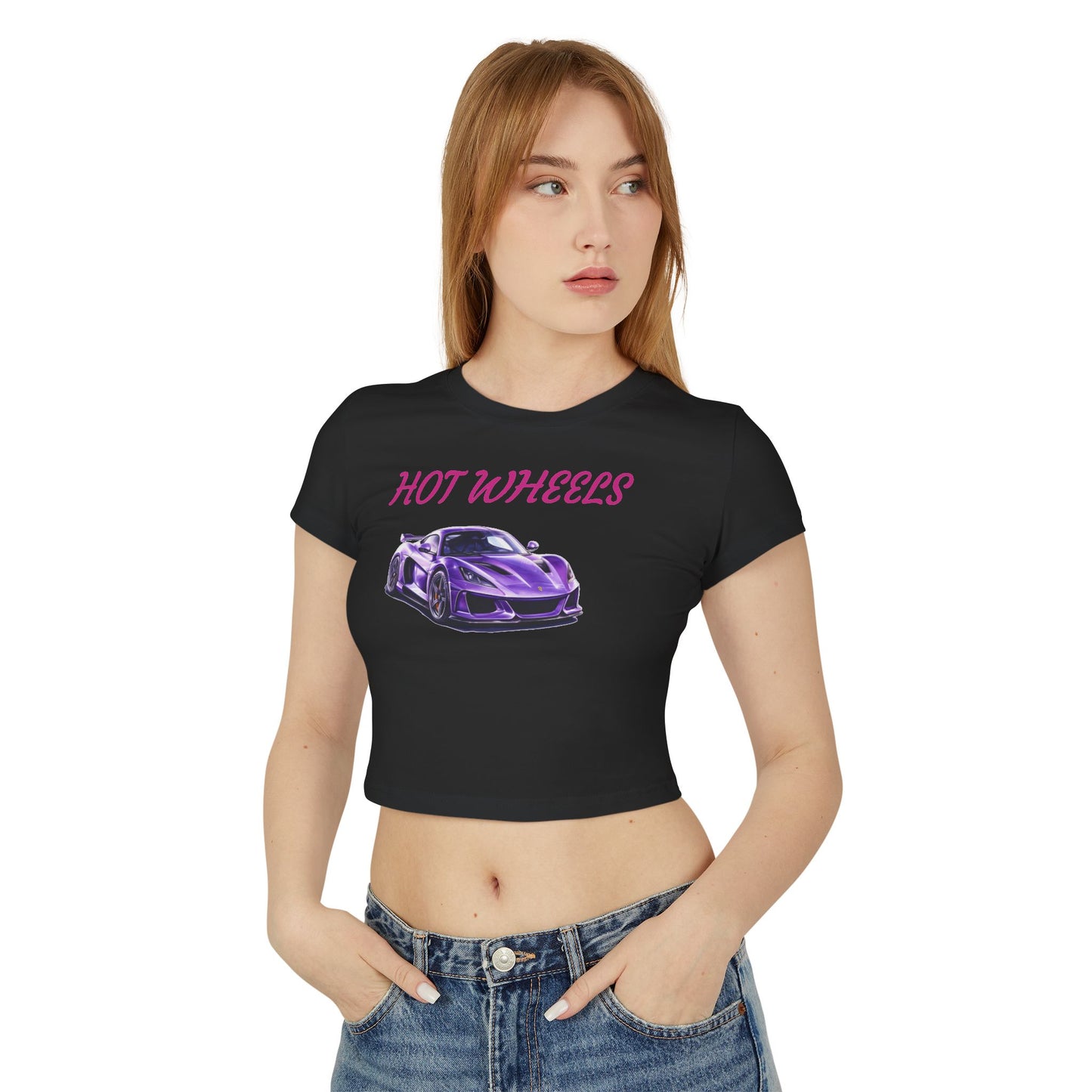 Princess Grace Hot Wheels Women's Baby Tee Trendy Graphic T-Shirt for Car Lovers
