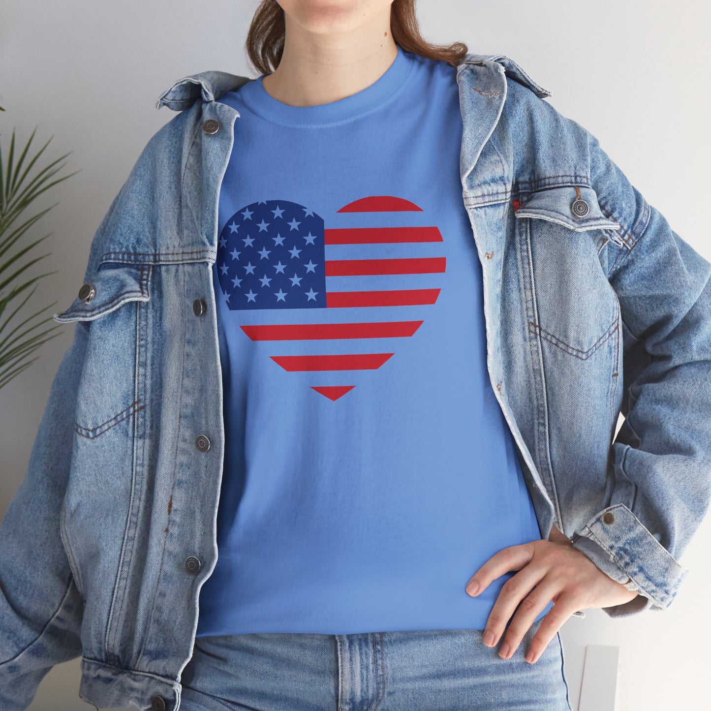 Princess Grace Patriotic Heart Unisex Heavy Cotton Tee Celebrate Freedom in Style