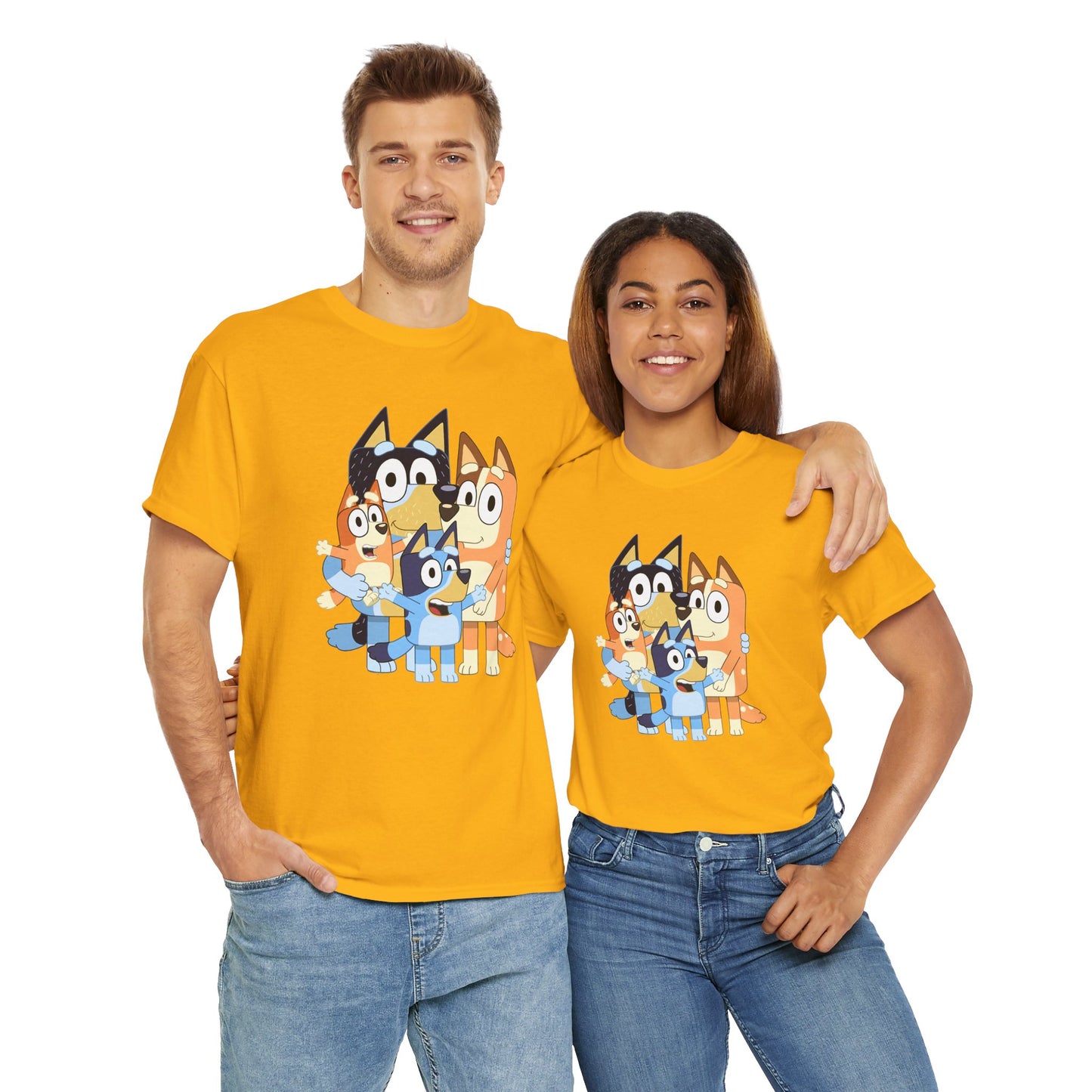 Princess Grace Bluey Family Unisex Heavy Cotton Tee Fun and Stylish for Kids and Adults