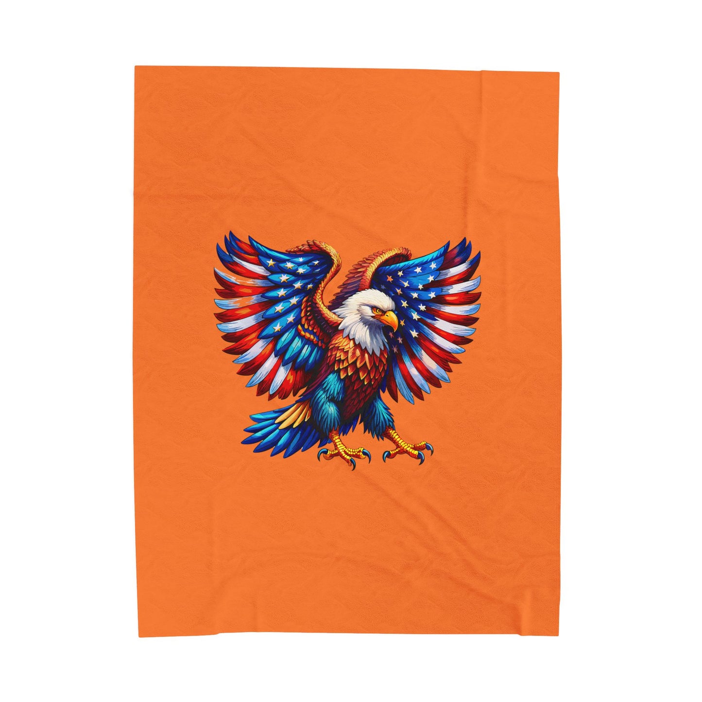 Princess Grace Patriotic Eagle Velveteen Plush Blanket Cozy American Spirit Decor