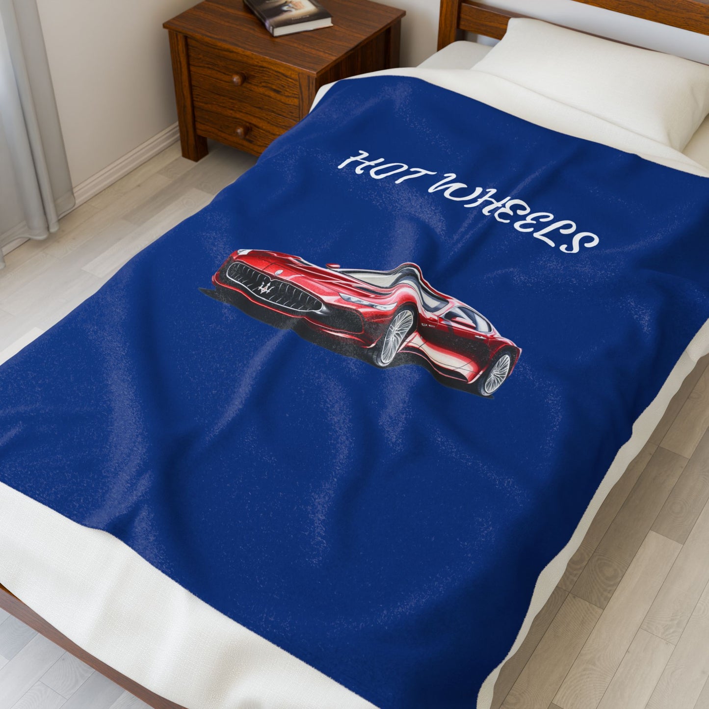 Princess Grace Hot Wheels Velveteen Plush Blanket Cozy Car Themed Throw for Kids and Enthusiasts