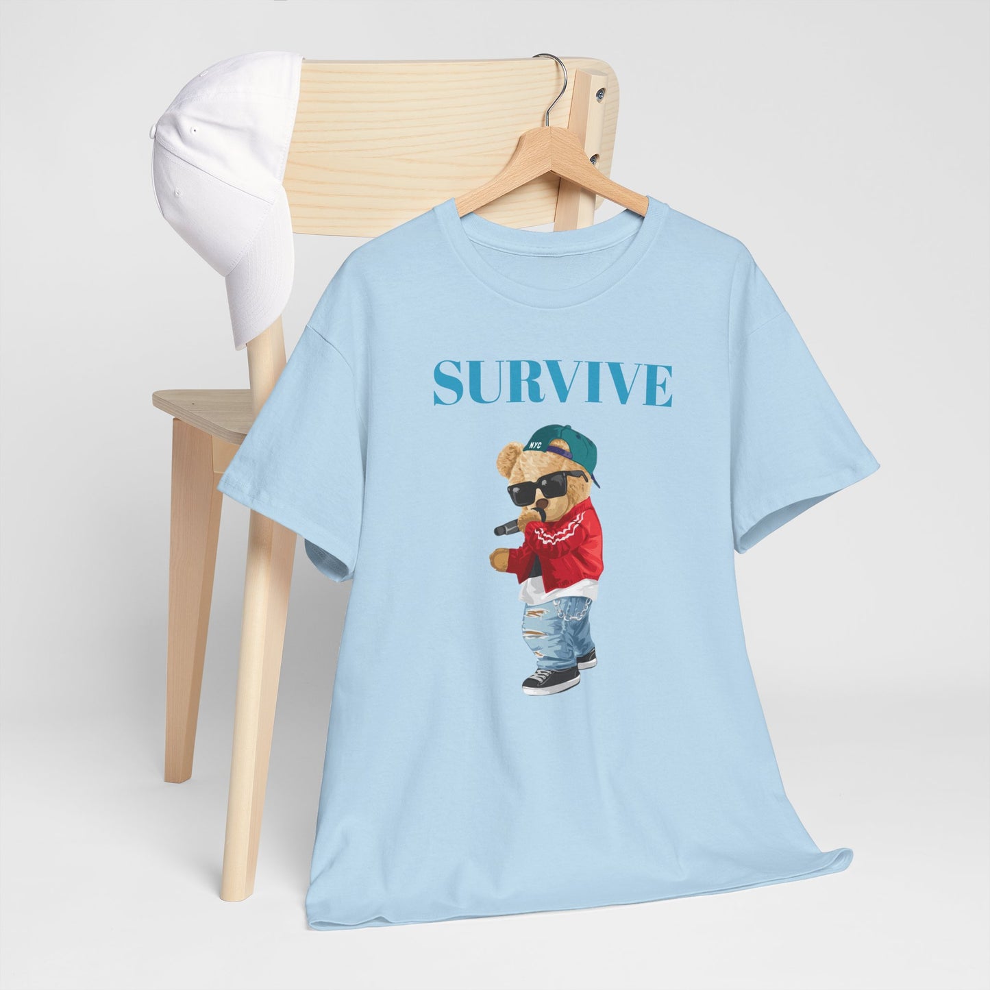 Princess Grace Survive Bear Unisex Heavy Cotton Tee Trendy Casual Wear