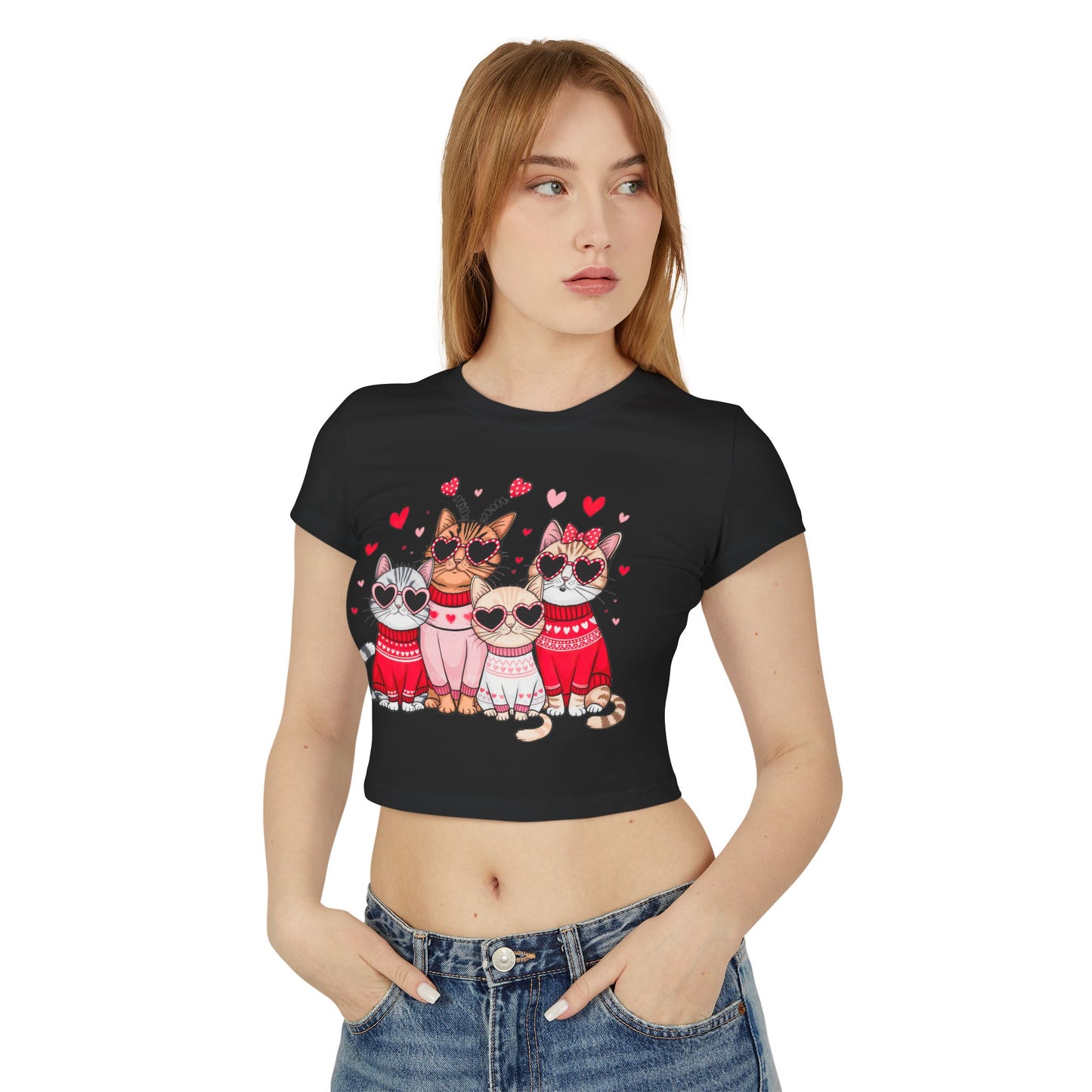 Princess Grace Cute Cat Love Women's Baby Tee Perfect Gift for Cat Lovers