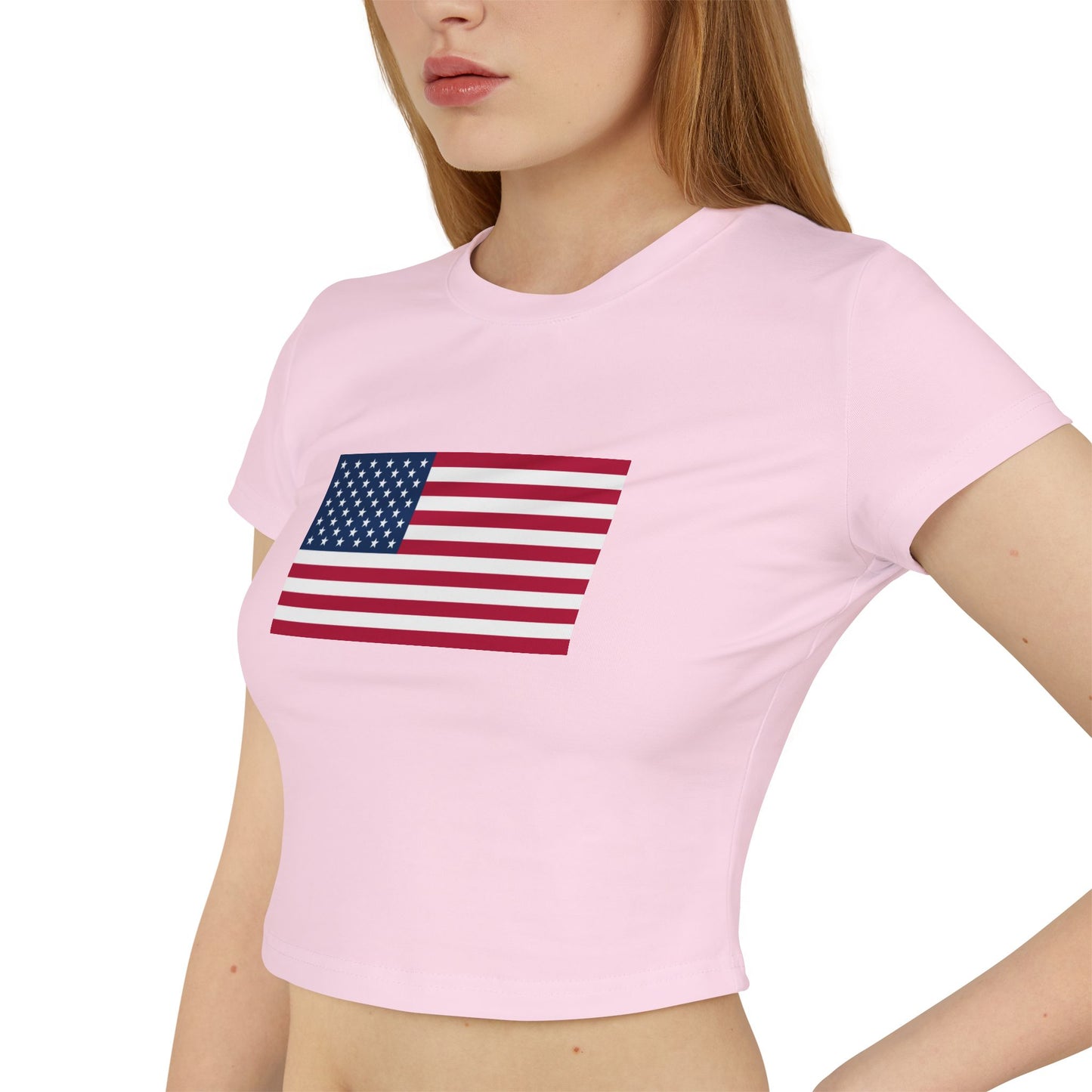 Princess Grace Patriotic Women's Baby Tee Celebratory American Flag Design