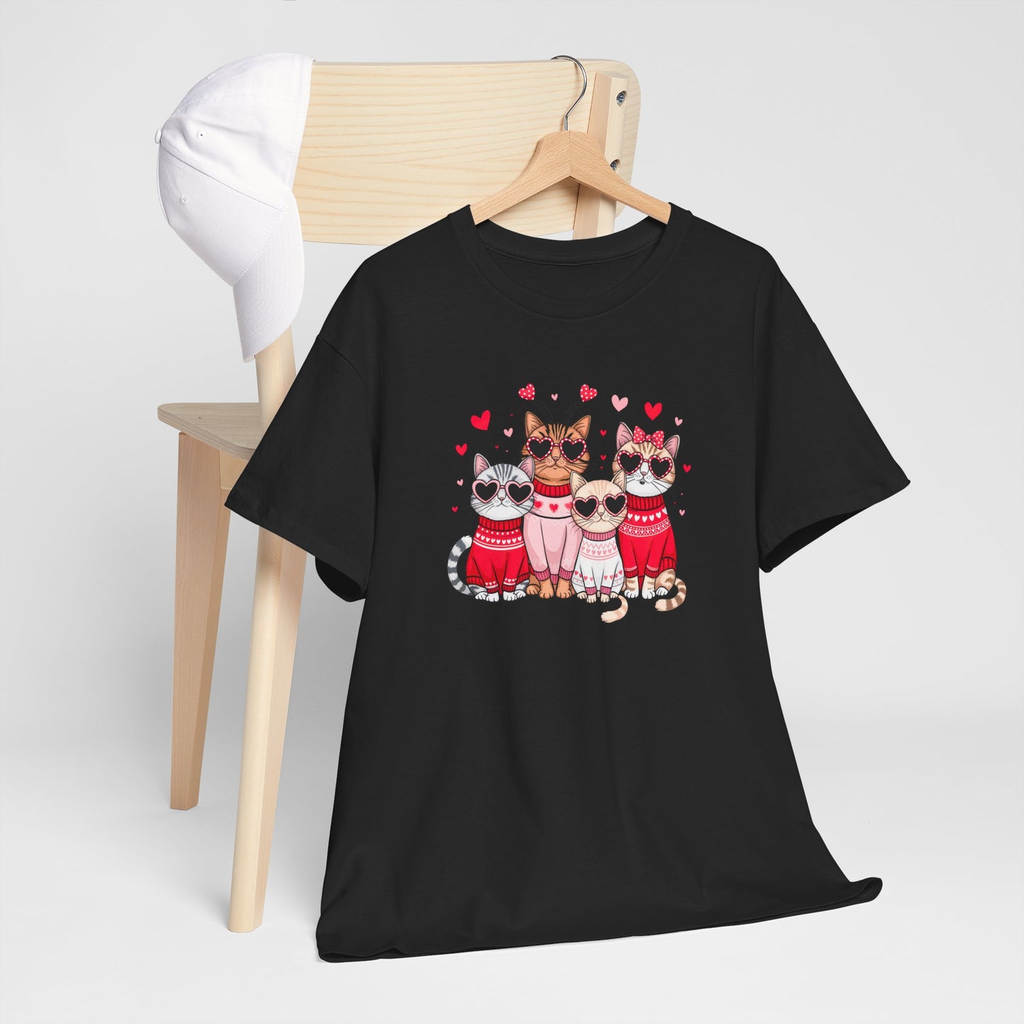 Princess Grace Cute Cat Lovers Unisex Heavy Cotton Tee Adorable Cats in Sweaters