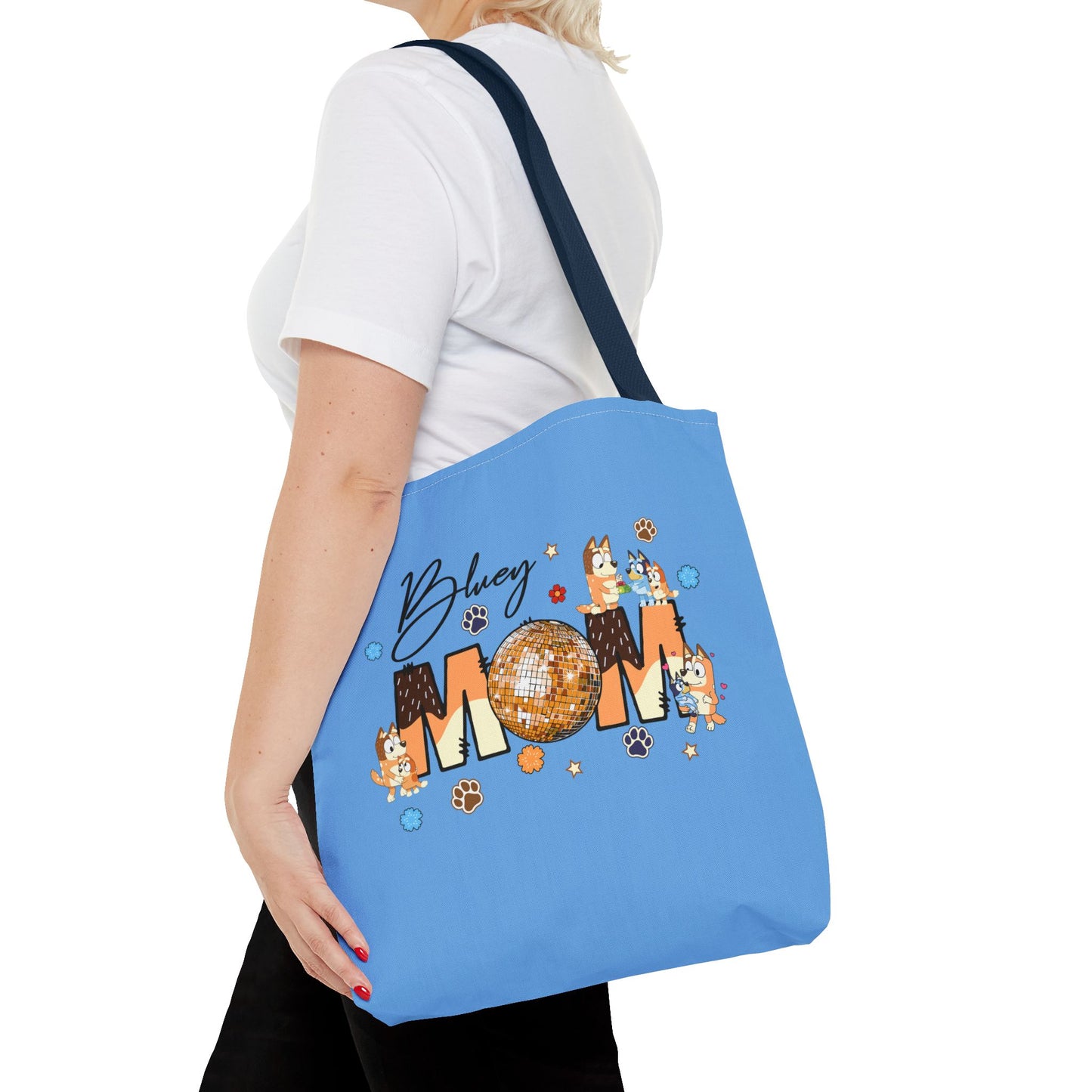 Princess Grace Fun Bluey Mom Tote Bag Perfect Gift for Dog Lovers & Moms