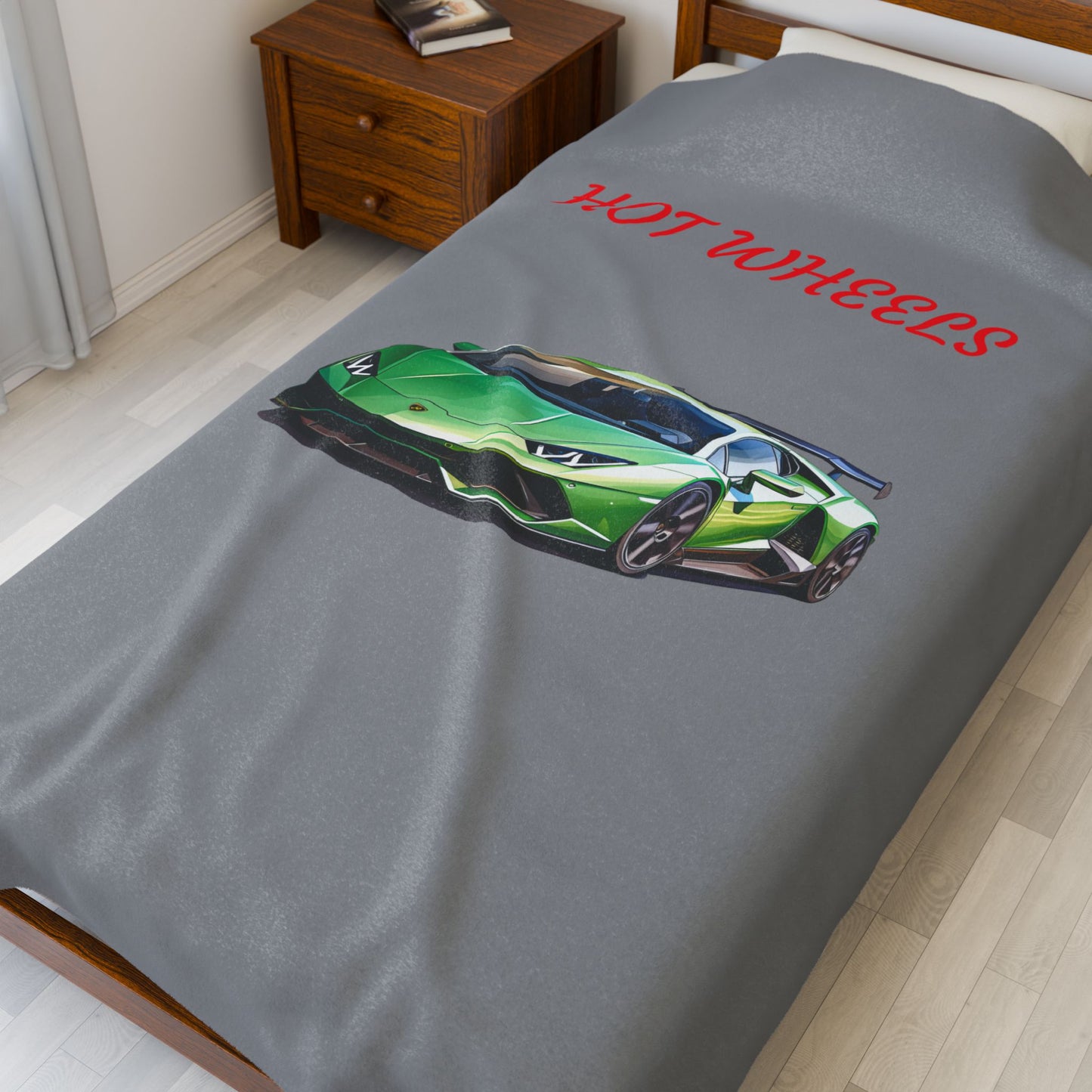 Princess Grace Hot Wheels Velveteen Plush Blanket Cozy Car Themed Throw for Kids and Car Enthusiasts